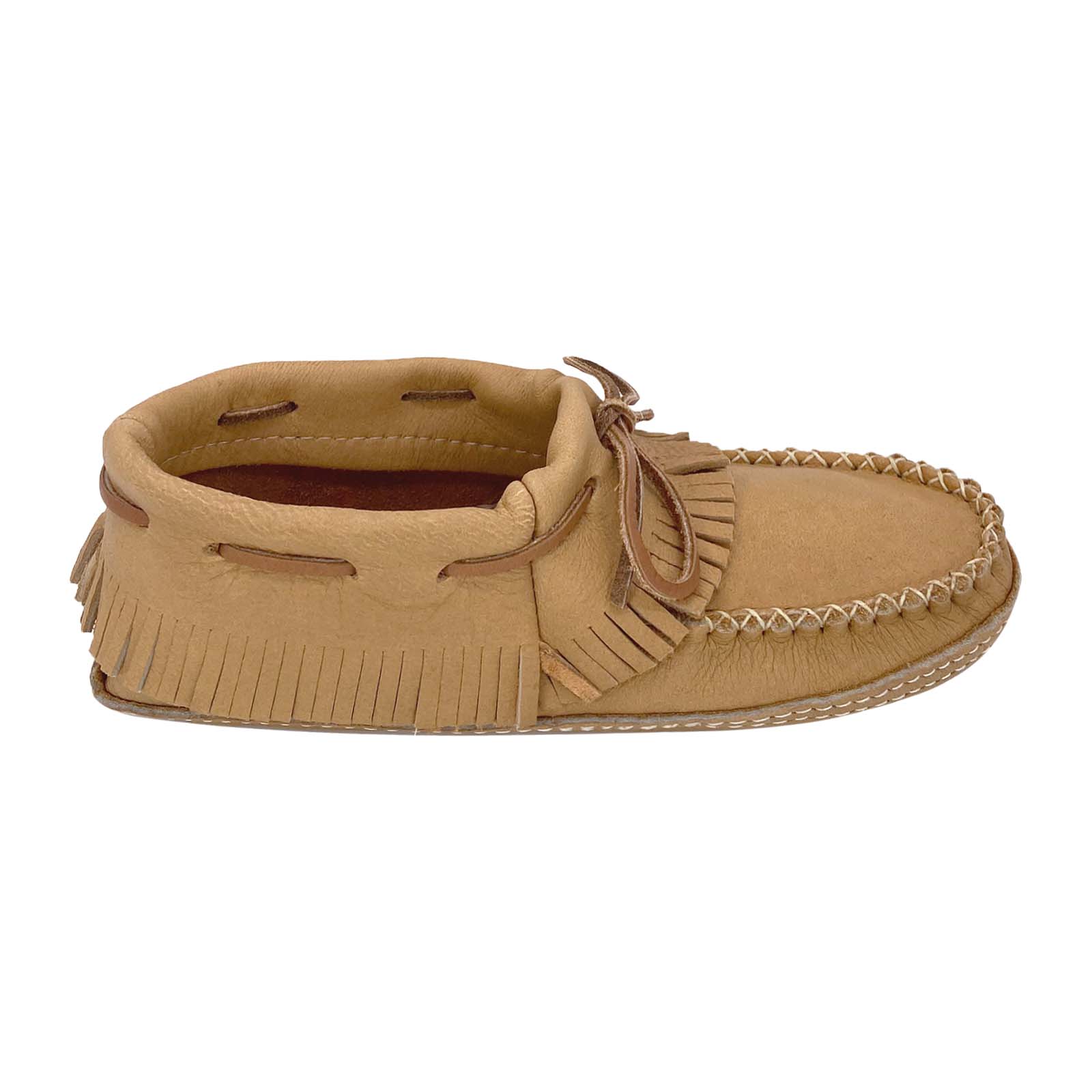 Women's Ankle Fringed Moose Hide Moccasins