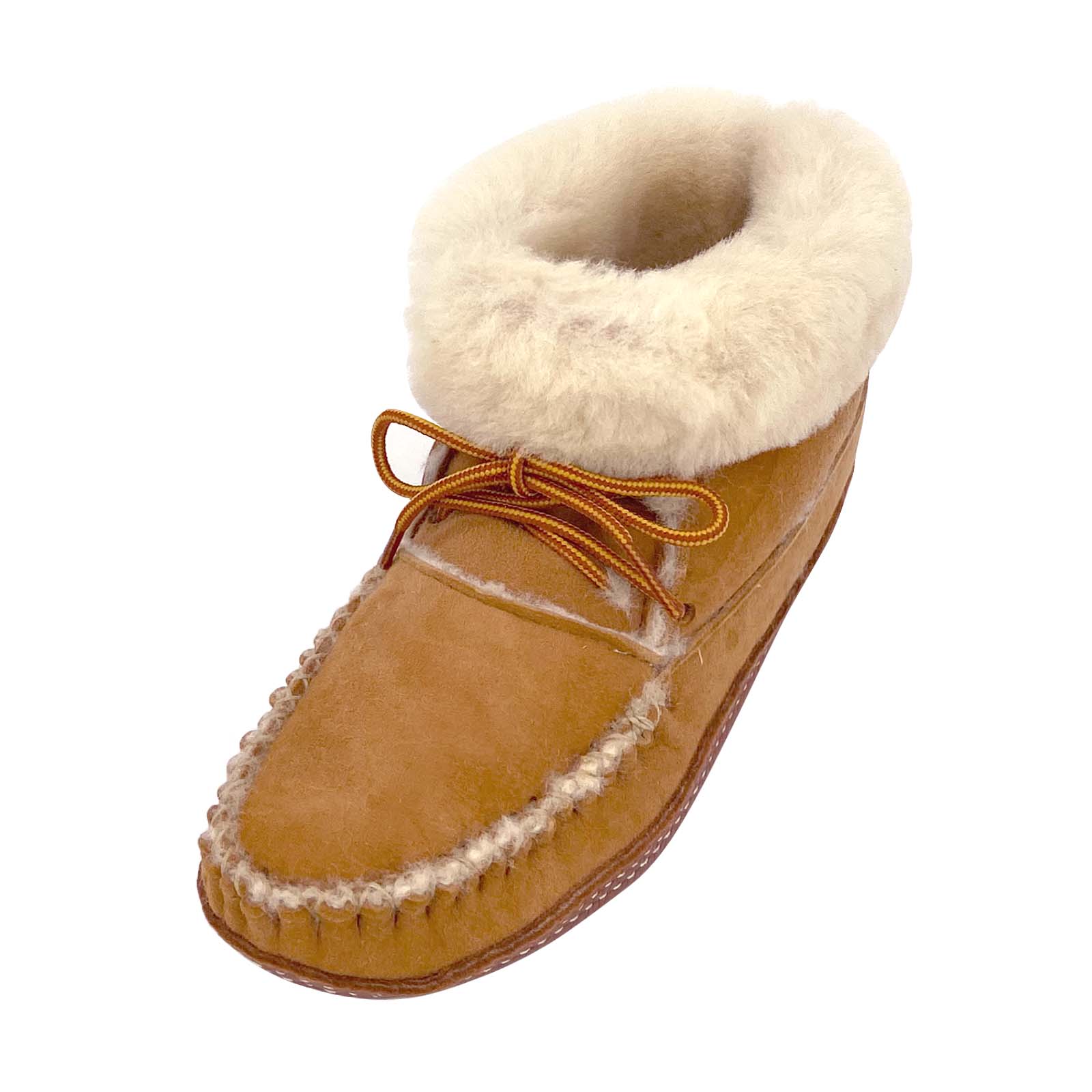 Women's Genuine Sheepskin Leather Sole Indoor Moccasin Bootie Slippers