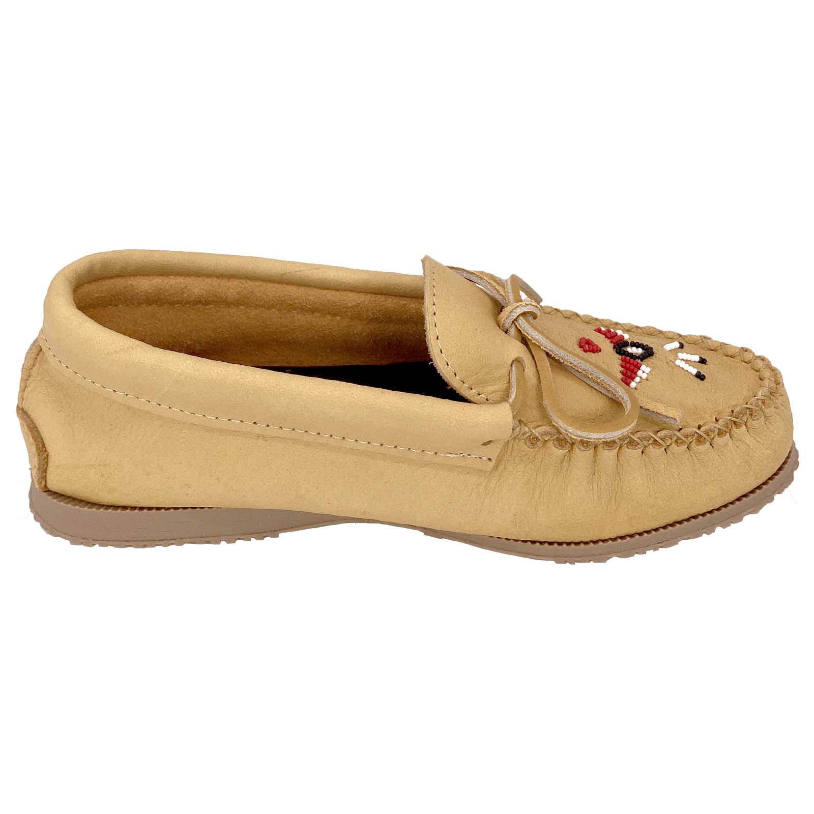 Women's Moose Hide Leather Beaded Moccasin Shoes