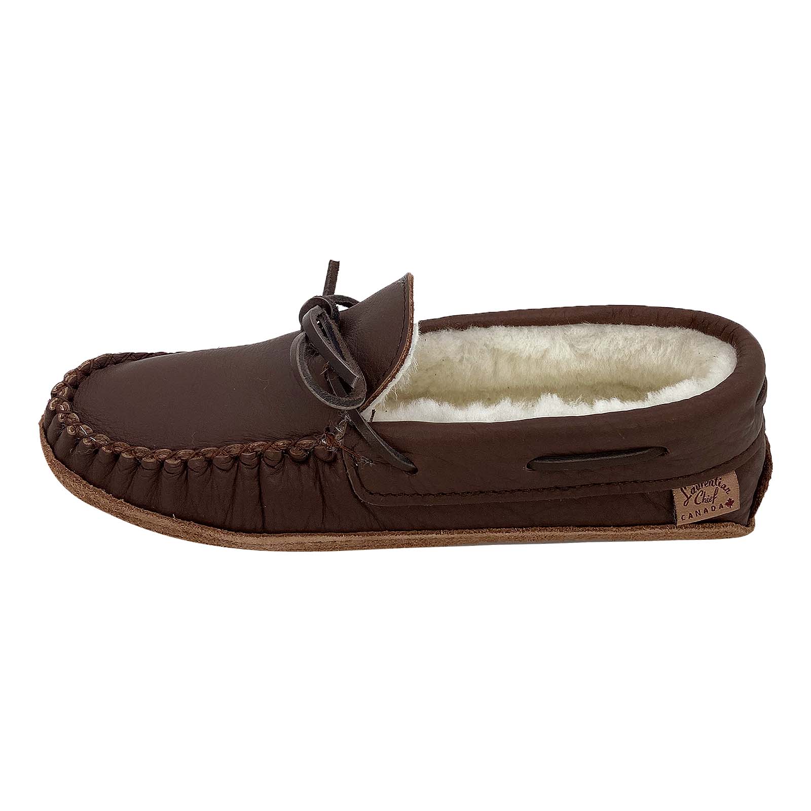 Women's Lined Moose Hide Leather Moccasins (Clearance - Size 6 ONLY)