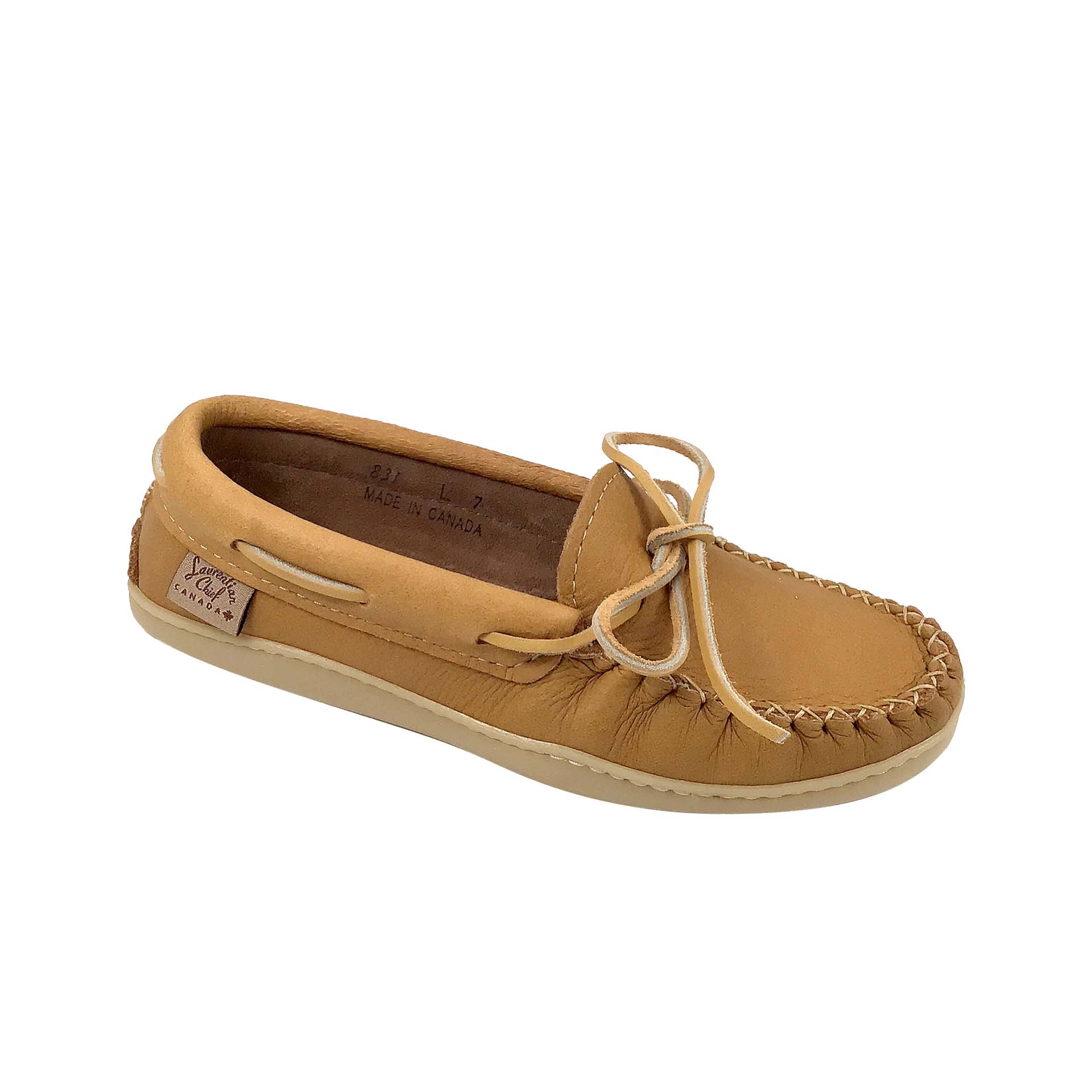 Women's Leather Moccasin Shoes with Rubber Sole Copper for Earthing