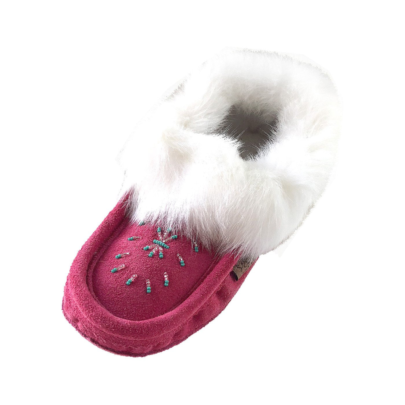 Women's Rabbit Fur Beaded Moccasins