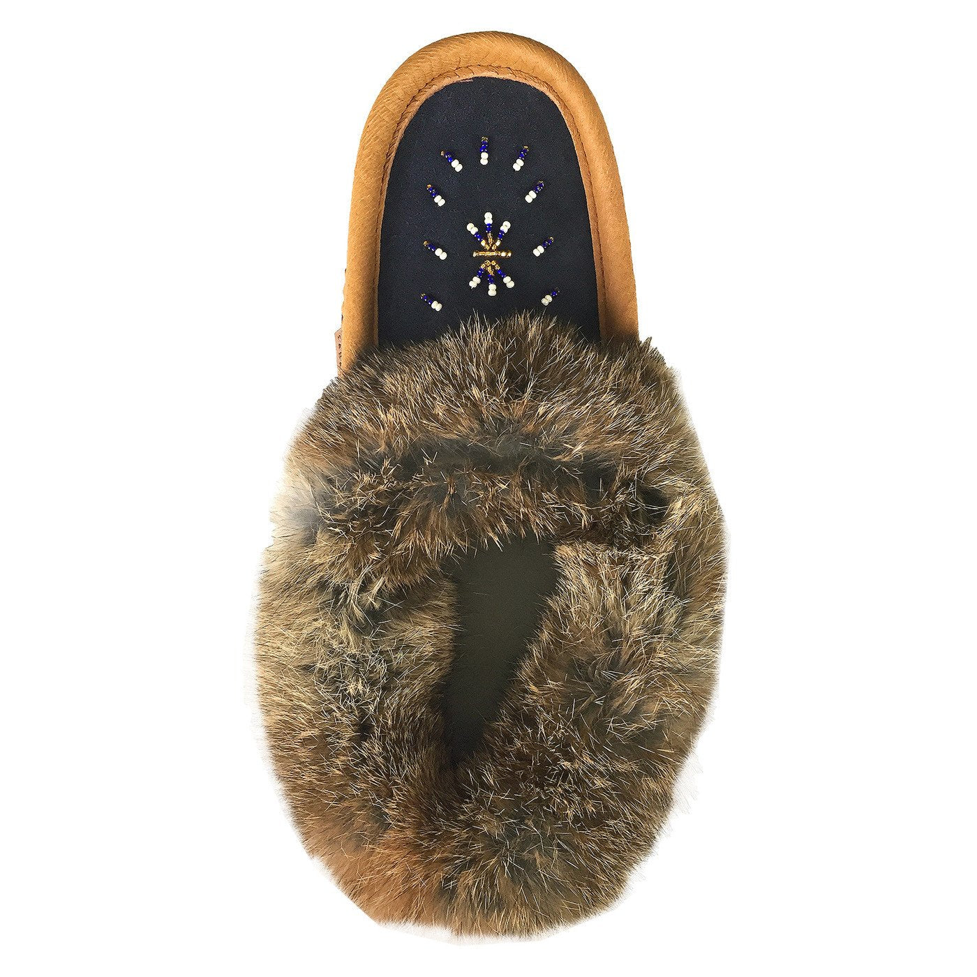 Women's Rabbit Fur Beaded Moccasins