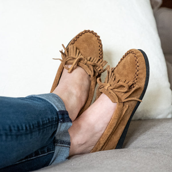 ankle moccasins with fur