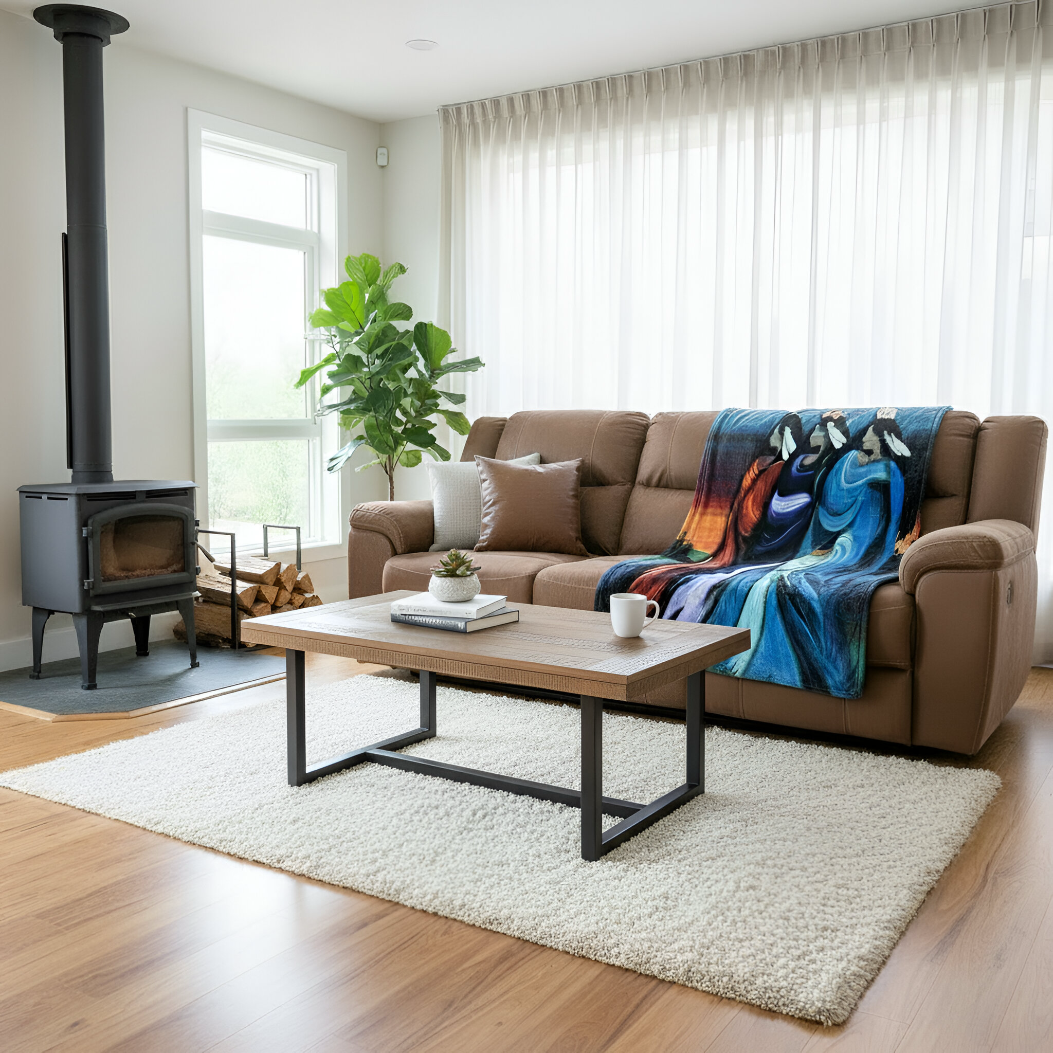 Indigenous Art Throw Blanket