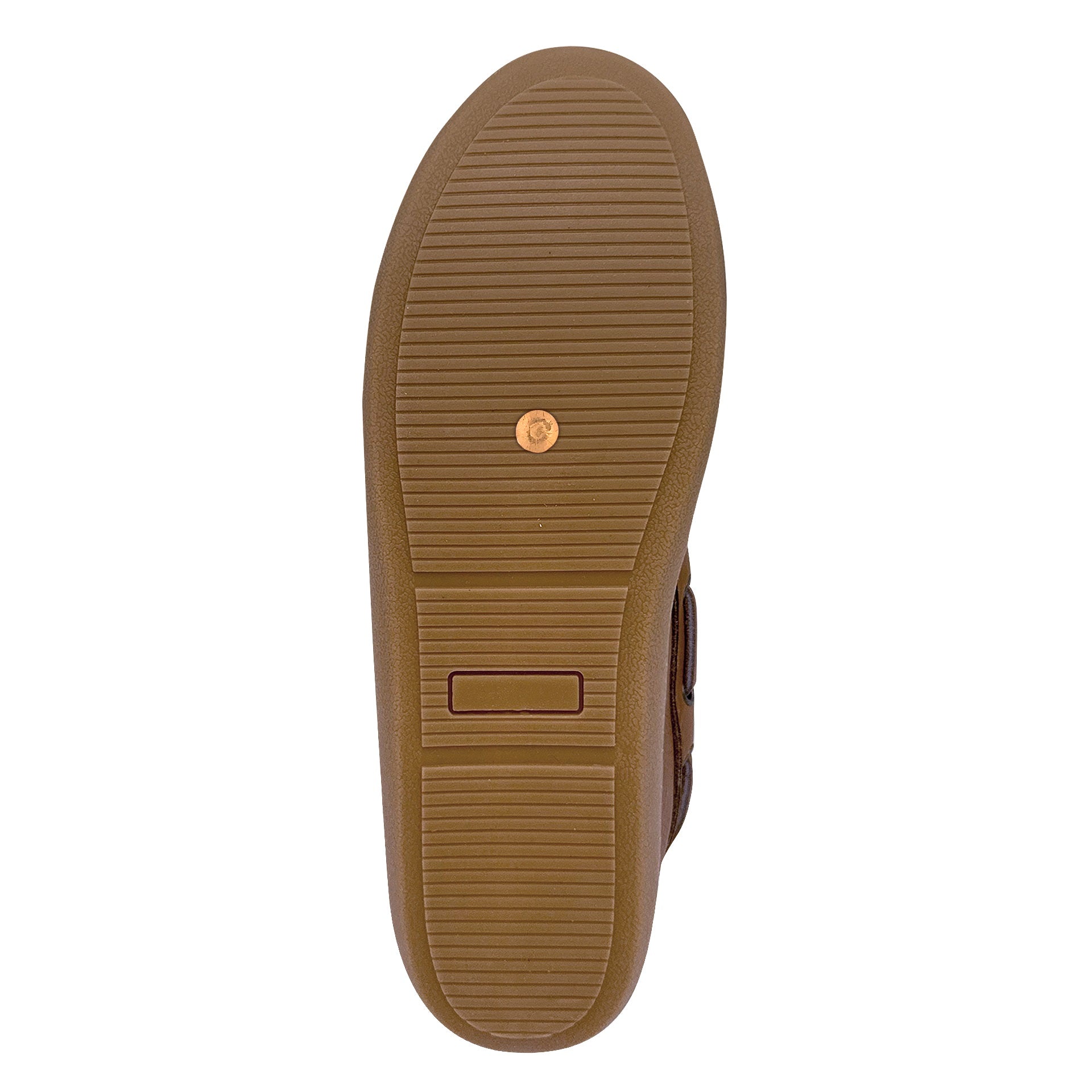 Men's Wide Moccasin Shoes with Rubber Sole & Copper Rivet for Earthing