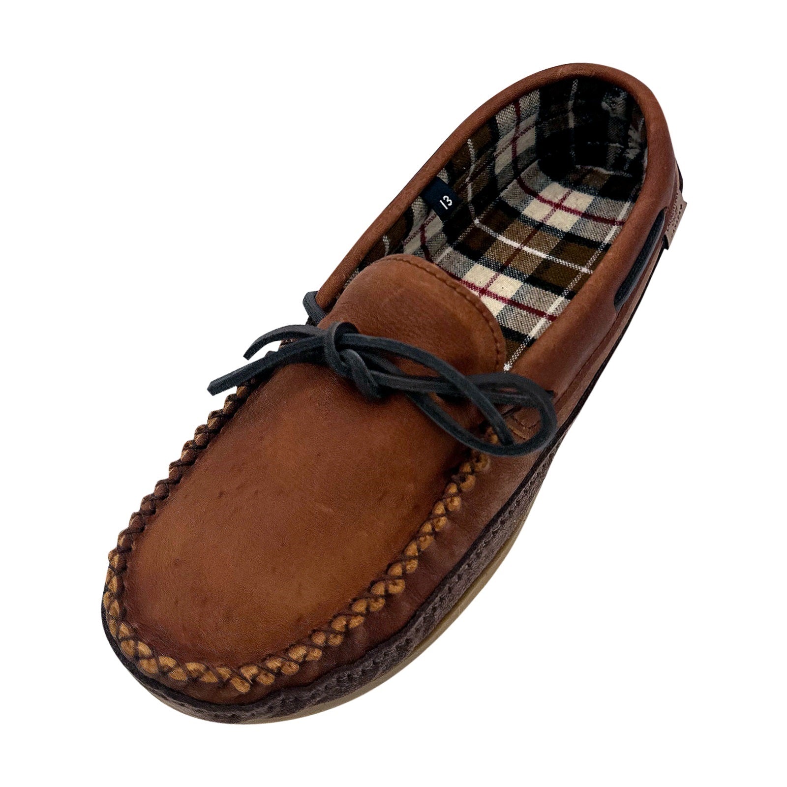 Men's Tartan Wool Lined Moccasin Shoes