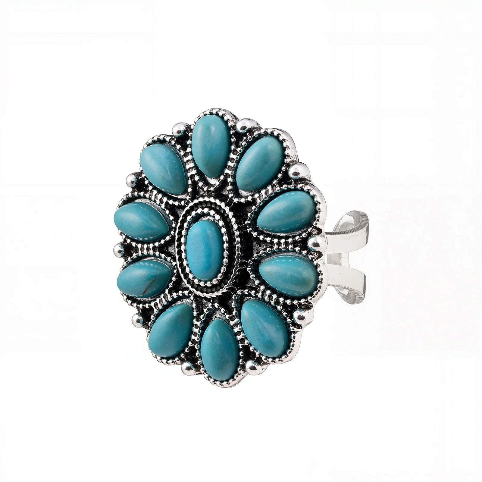 Bohemian Turquoise Concho Ring