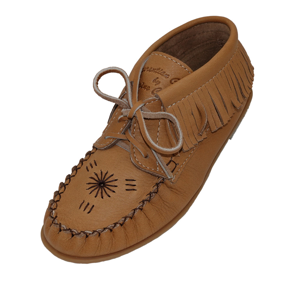 Women's Fringed Embroidered Ankle Moccasins