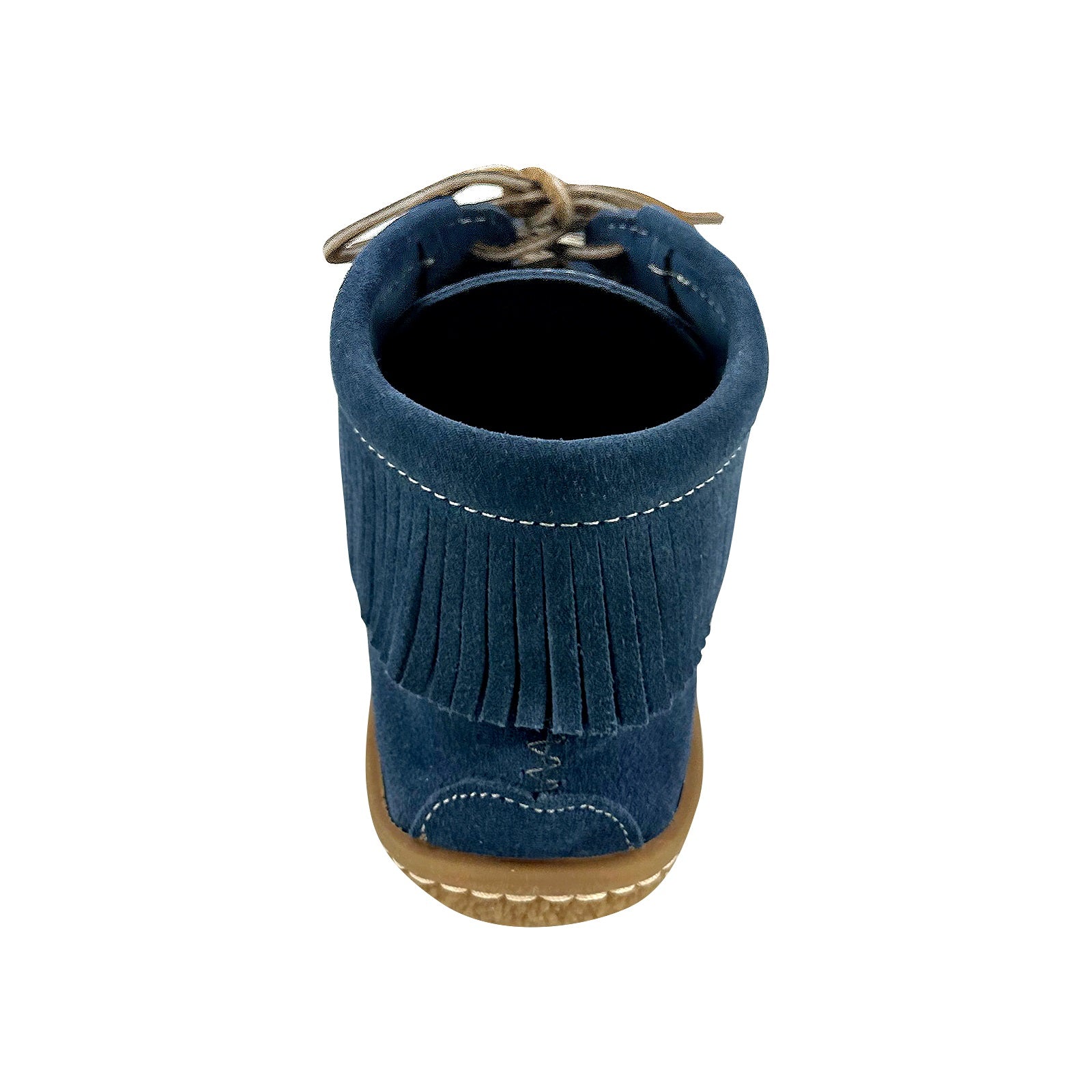 Women's Blue Earthing Moccasin Shoes with Copper Rivet Crepe Sole