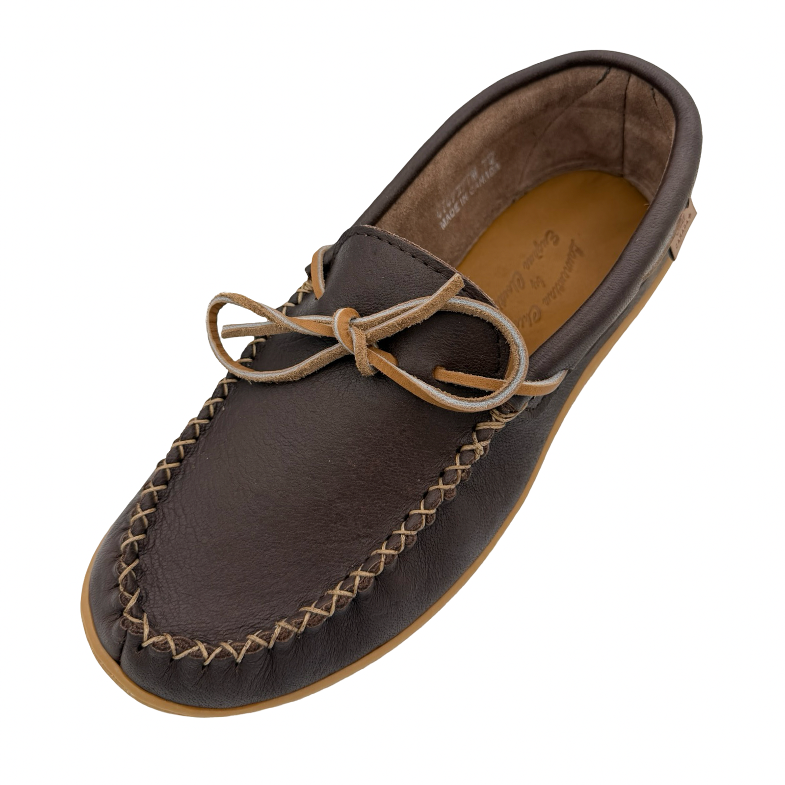 Men's Wide Moose Hide Leather Memory Foam Moccasin Shoes