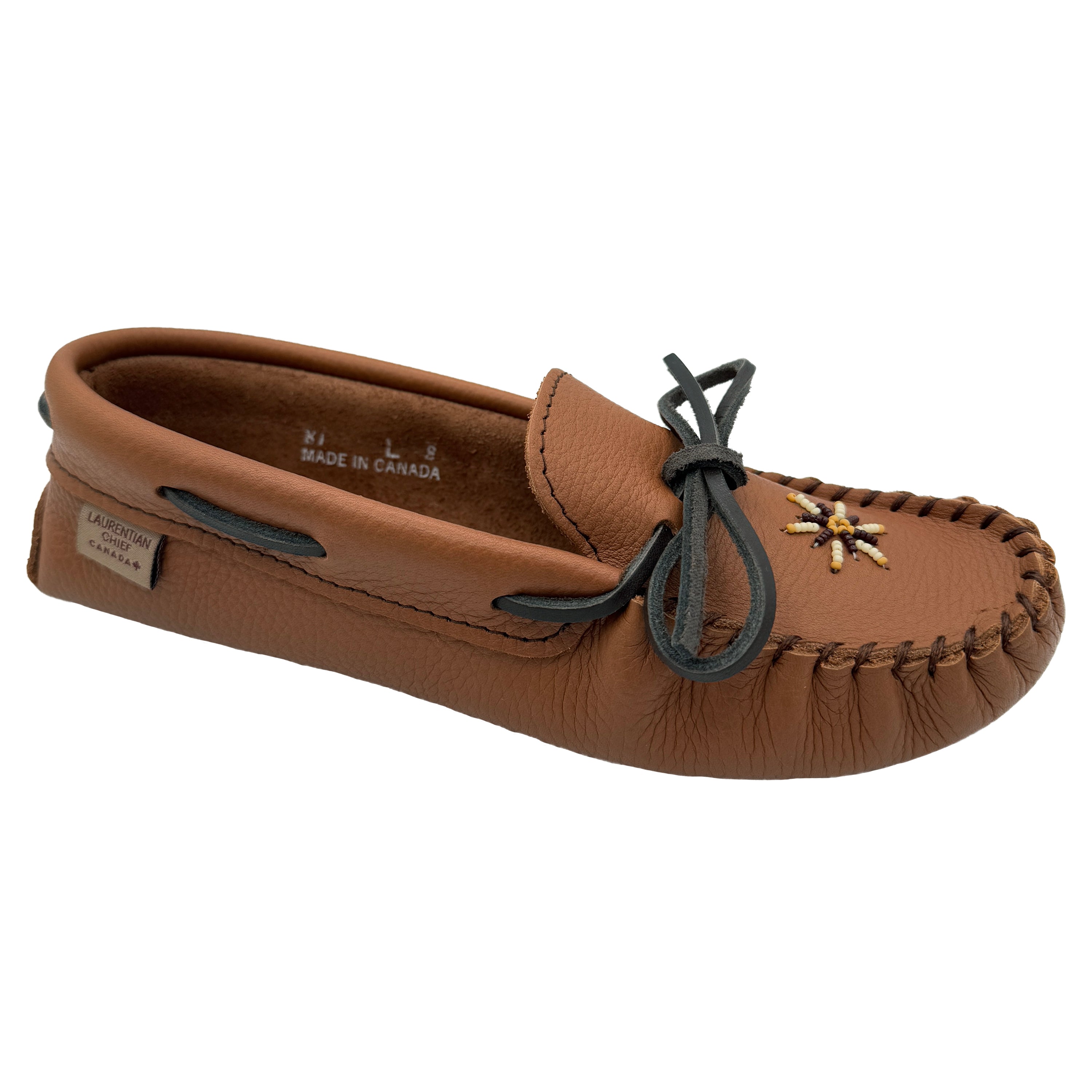 Women's Soft Sole Beaded Moccasins for Earthing