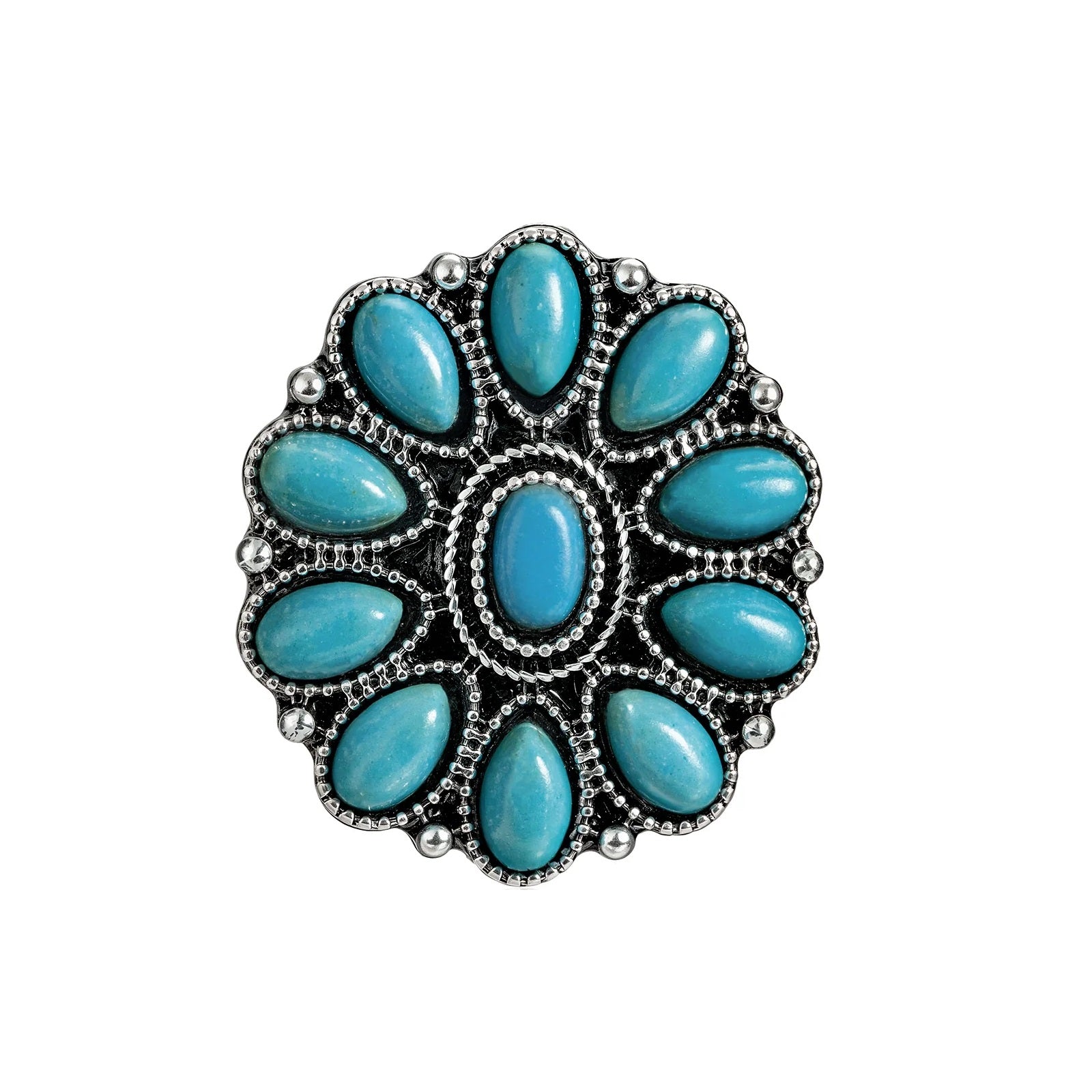 Bohemian Turquoise Concho Ring