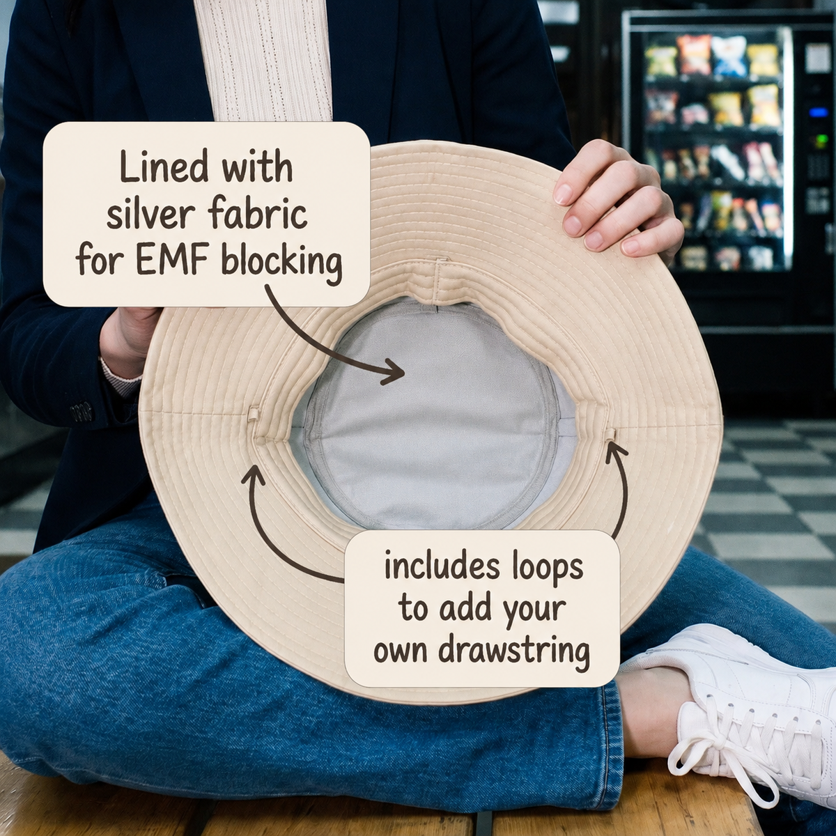 Organic Cotton EMF Shielding Bucket Hat | 5G Protection