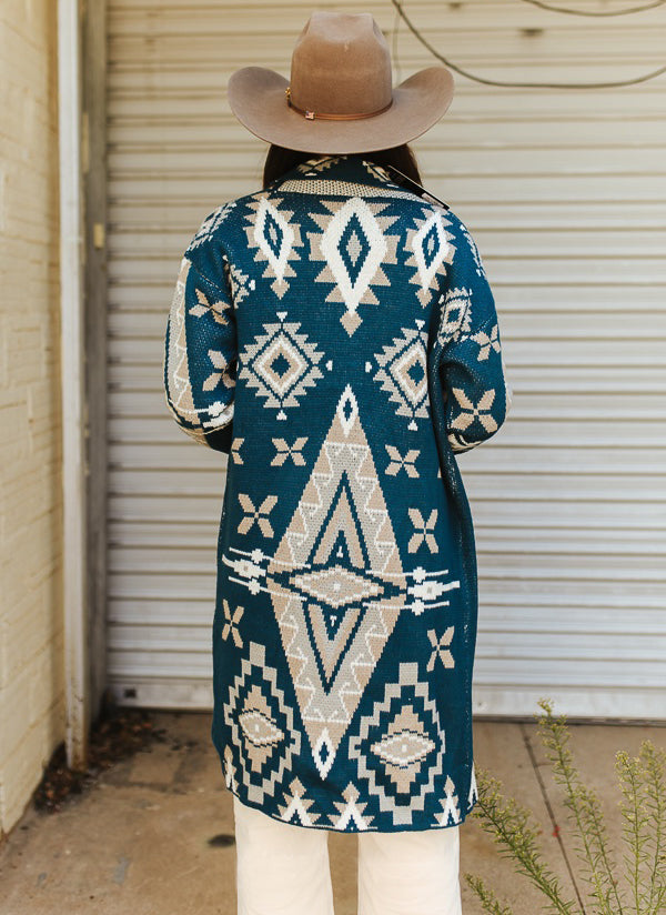 Women's Aztec Knitted Button Down Cardigan Sweater