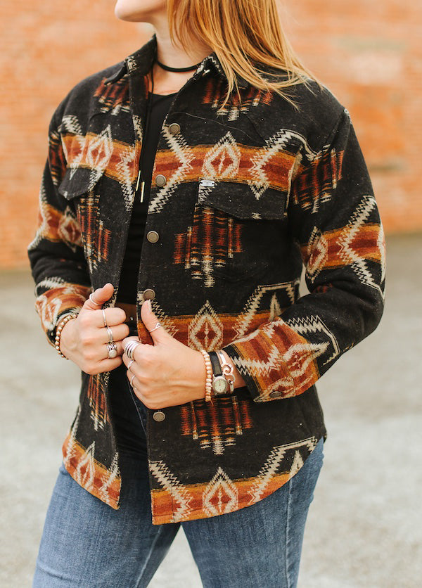 Unisex Aztec Button Down Shacket