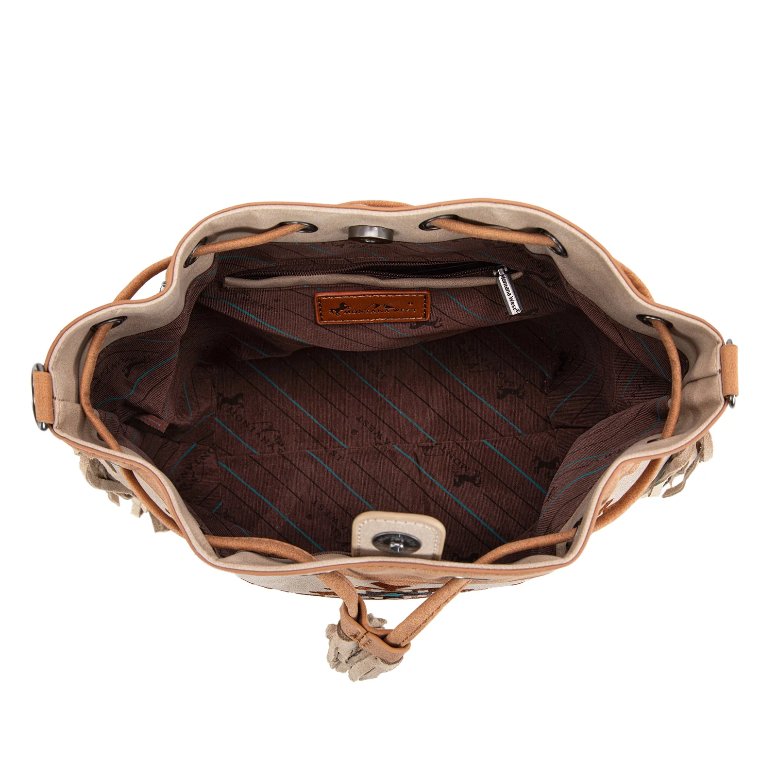 Embroidered Collection Drawstring Shoulder Bag Crossbody Purse