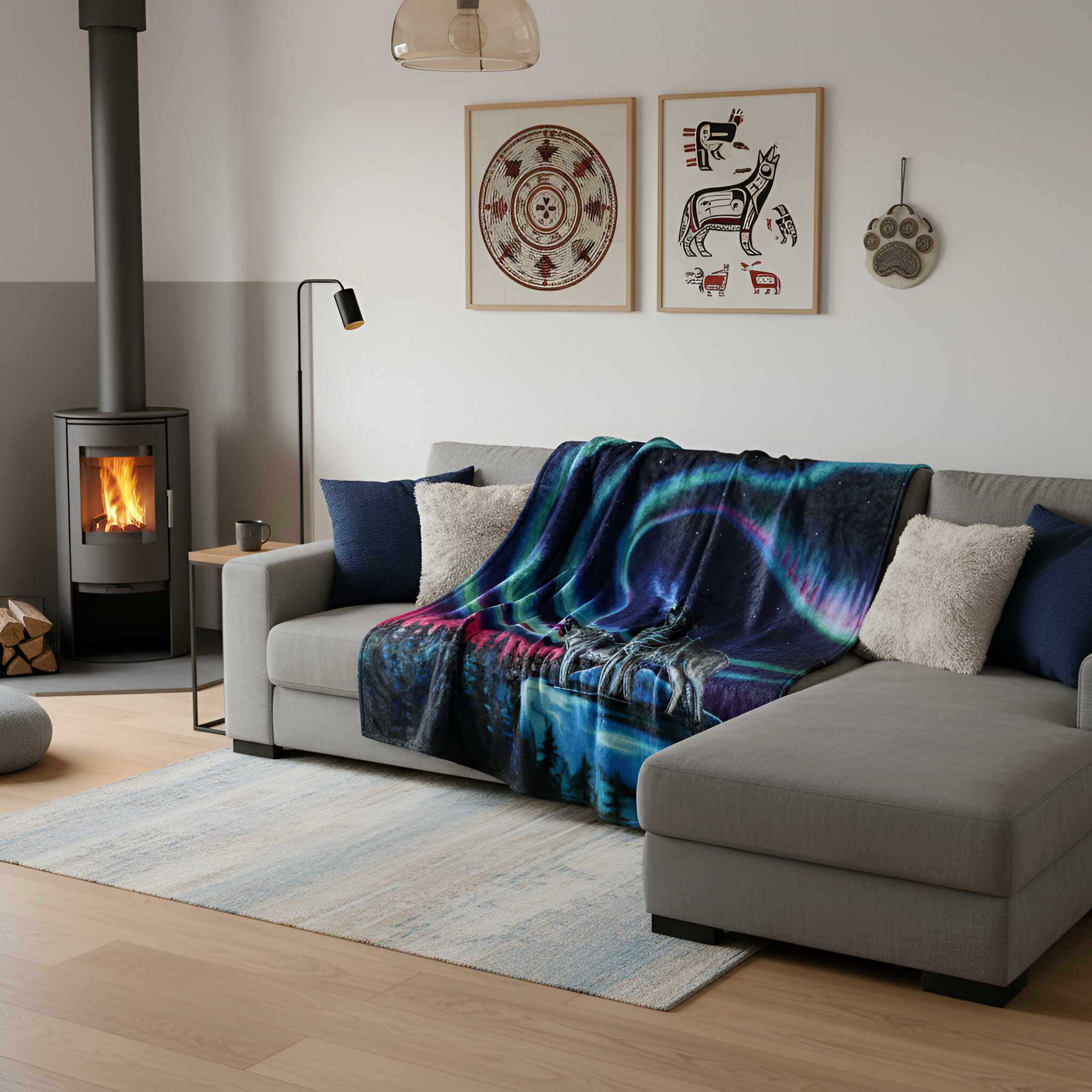 Indigenous Art Throw Blanket