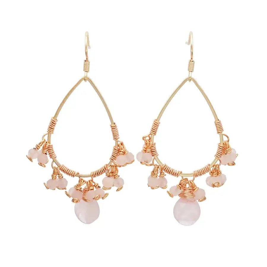 Natural Semi-Precious Gemstone Drop Earrings