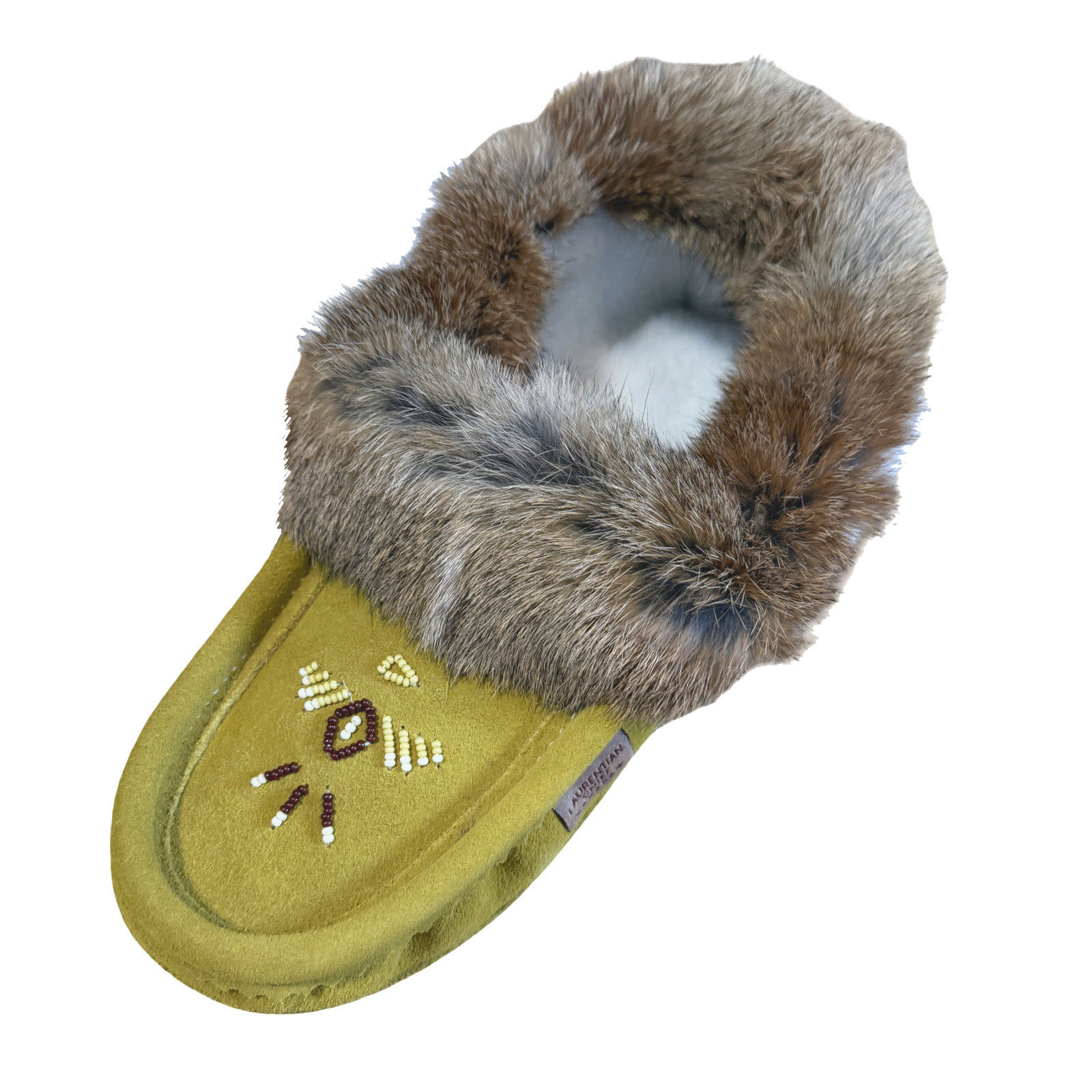 Women's Green Limited Edition Rabbit Fur Moccasins