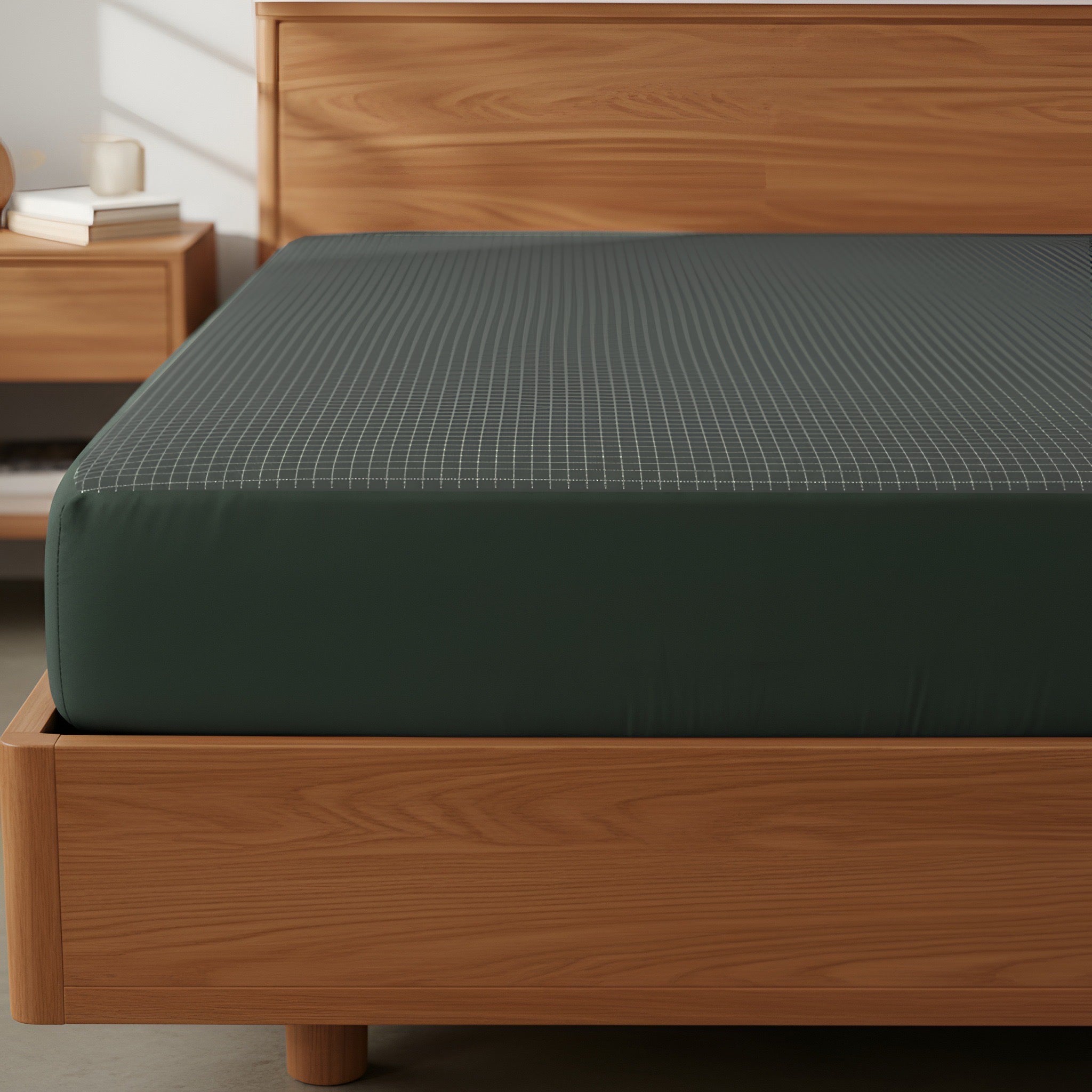 Forest Green Cotton Grounding Fitted Sheet | Earthing Bed Sheet on CLEARANCE