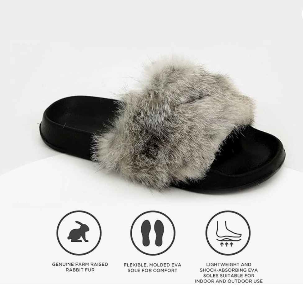 ERICA Women Fluffy Slides on FINAL CLEARANCE