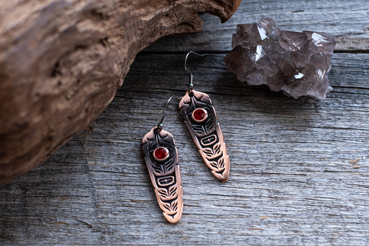 Indigenous Art Sacred Feather Earrings