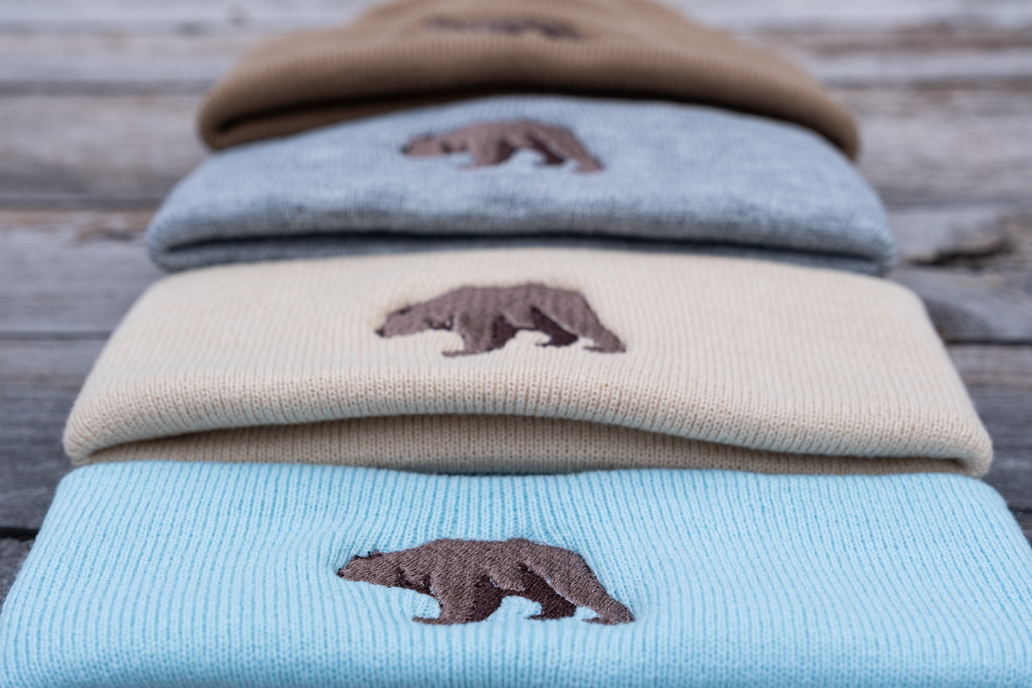 'The Brown Bear' Unisex Embroidered Knit Hat