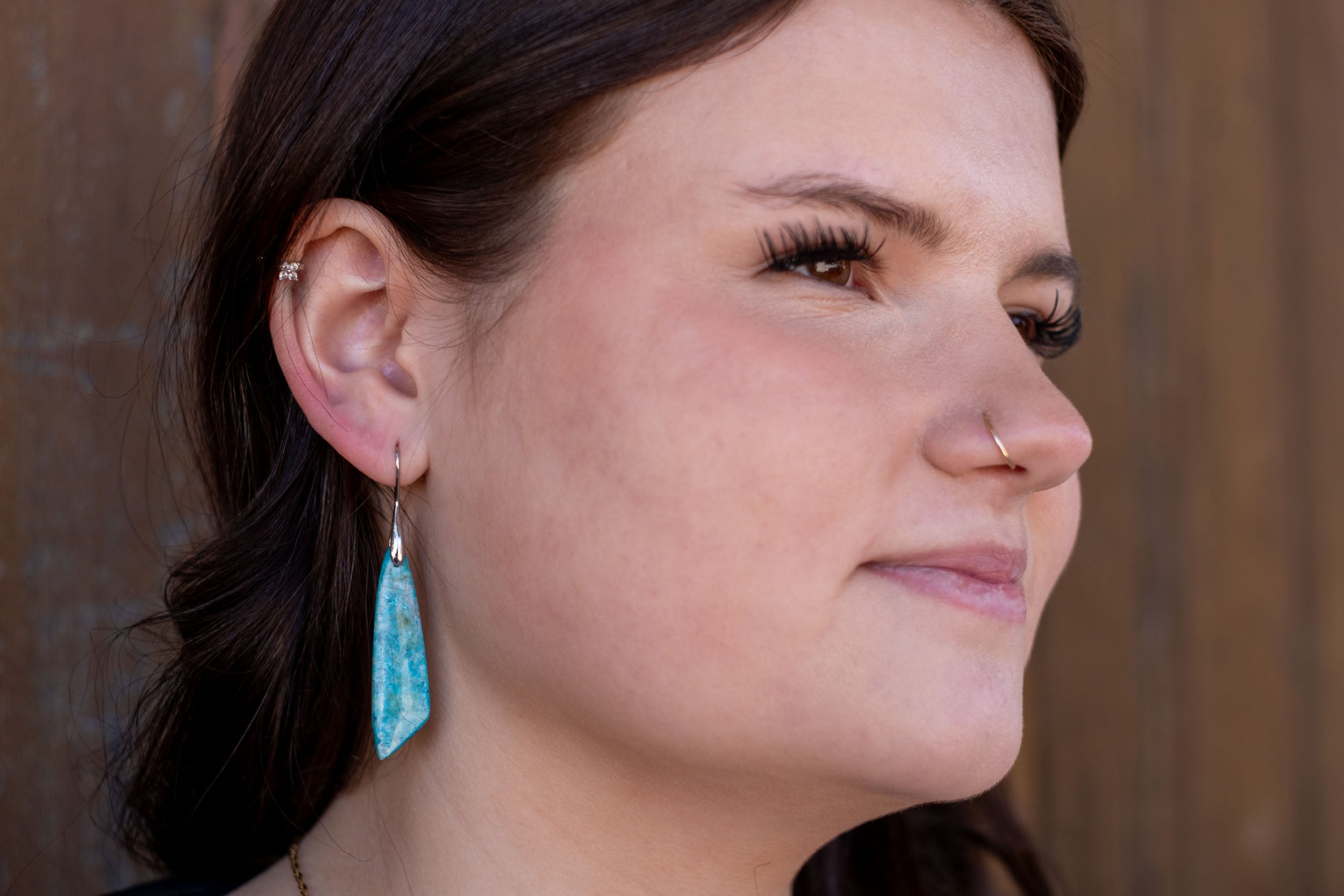 Natural Amazonite Dangle Earrings
