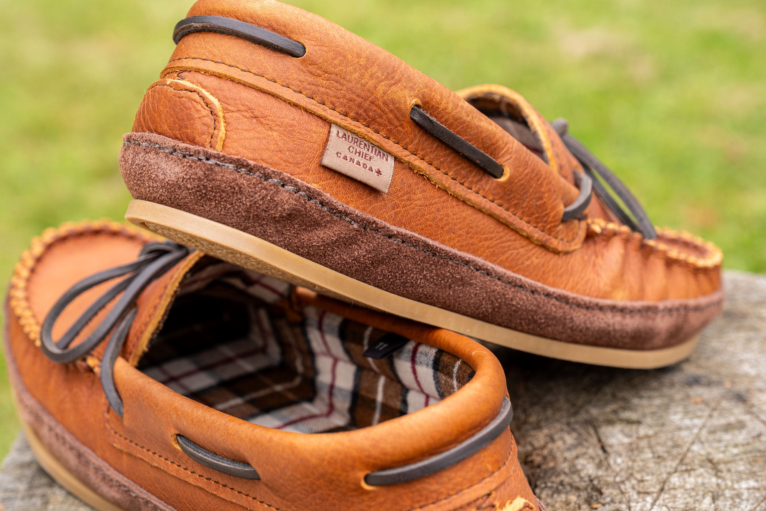Men's Tartan Wool Lined Moccasin Shoes