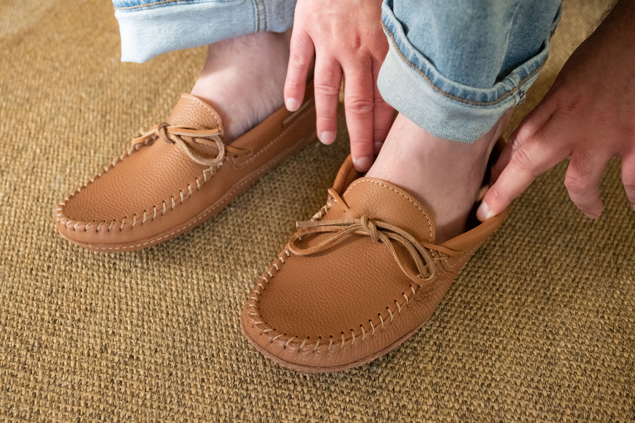 Men's Wide Leather Moccasins