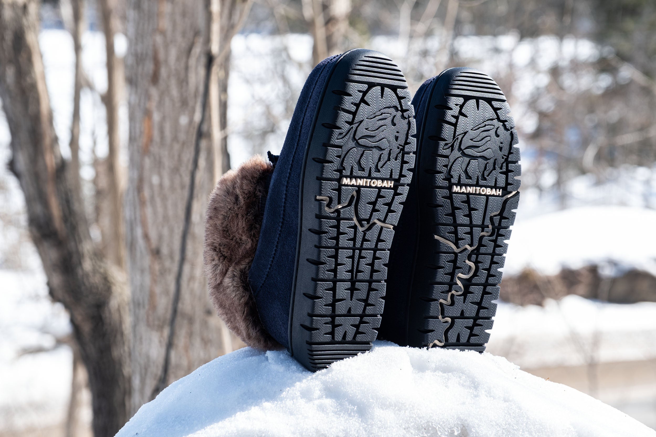 Women's Micro Mukluks by Candian Company Manitobah - Navy, Oak & Black