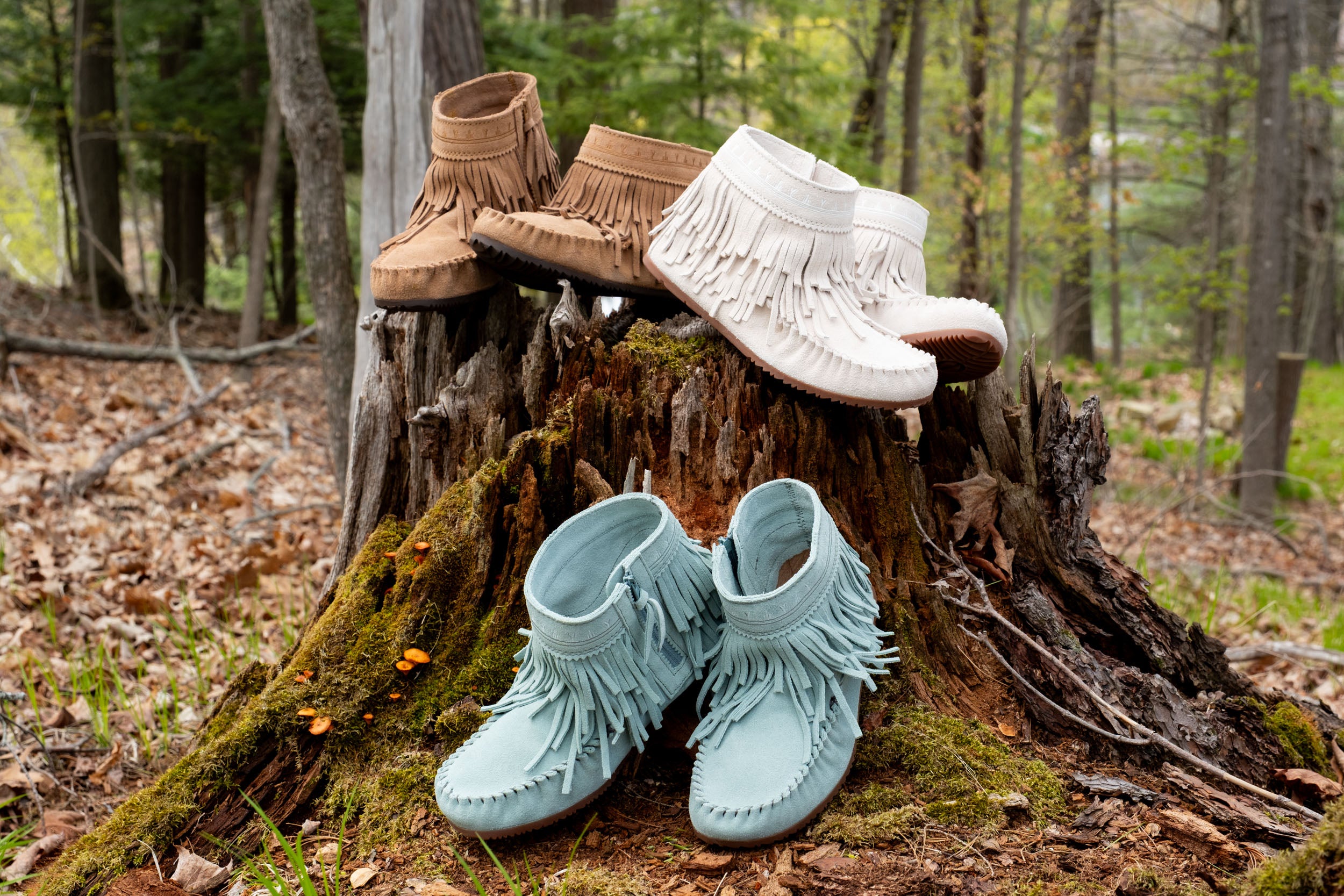 Women's Suede Dancer Ankle Moccasin Boots v2