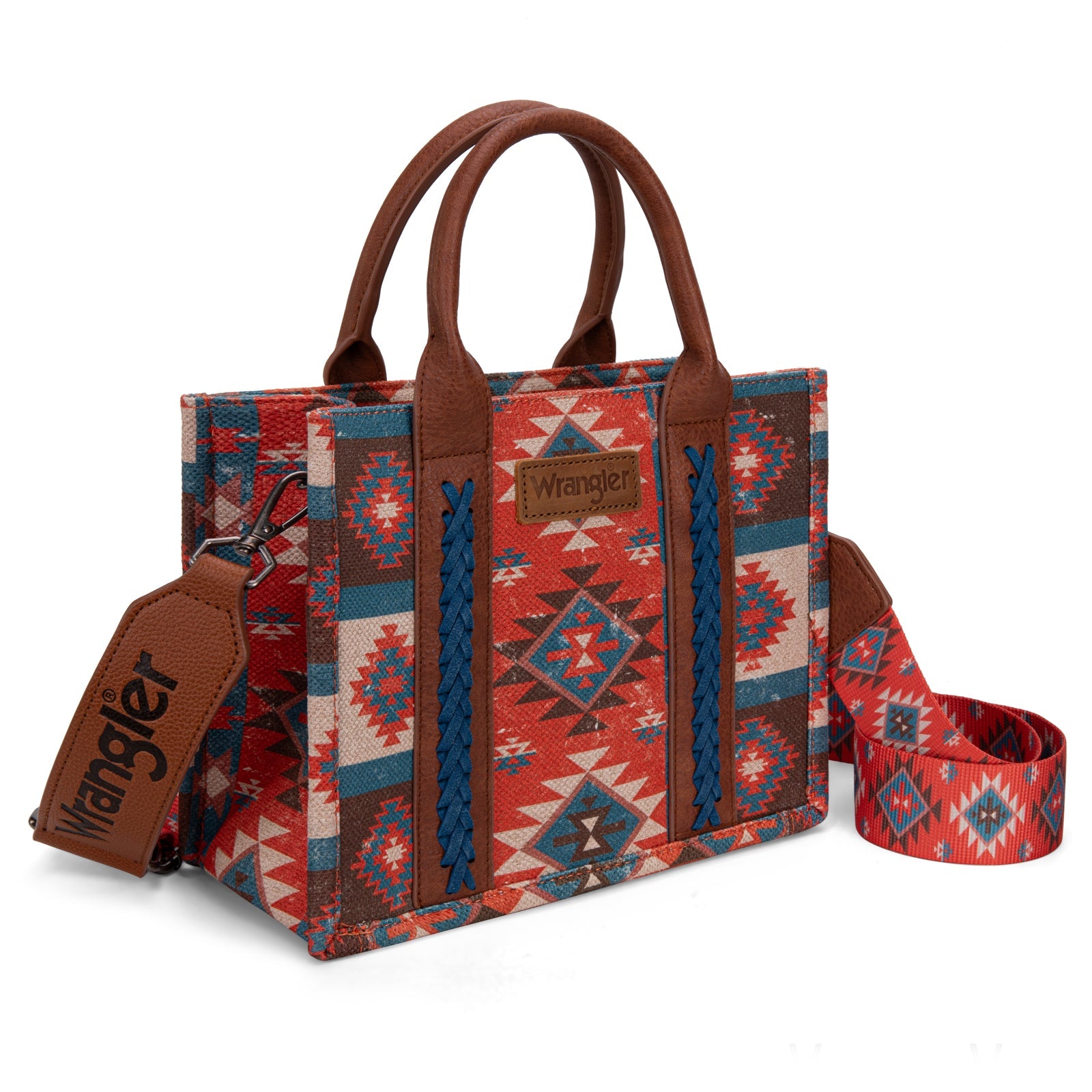 Wrangler Southwestern Print Small Canvas Tote Crossbody Bag