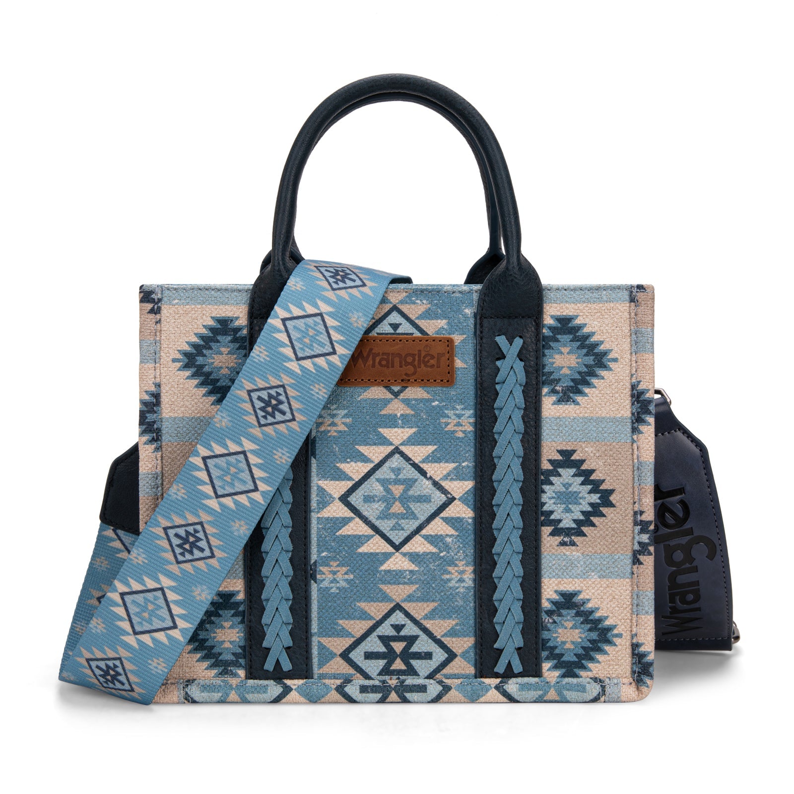 Wrangler Southwestern Print Small Canvas Tote Crossbody Bag
