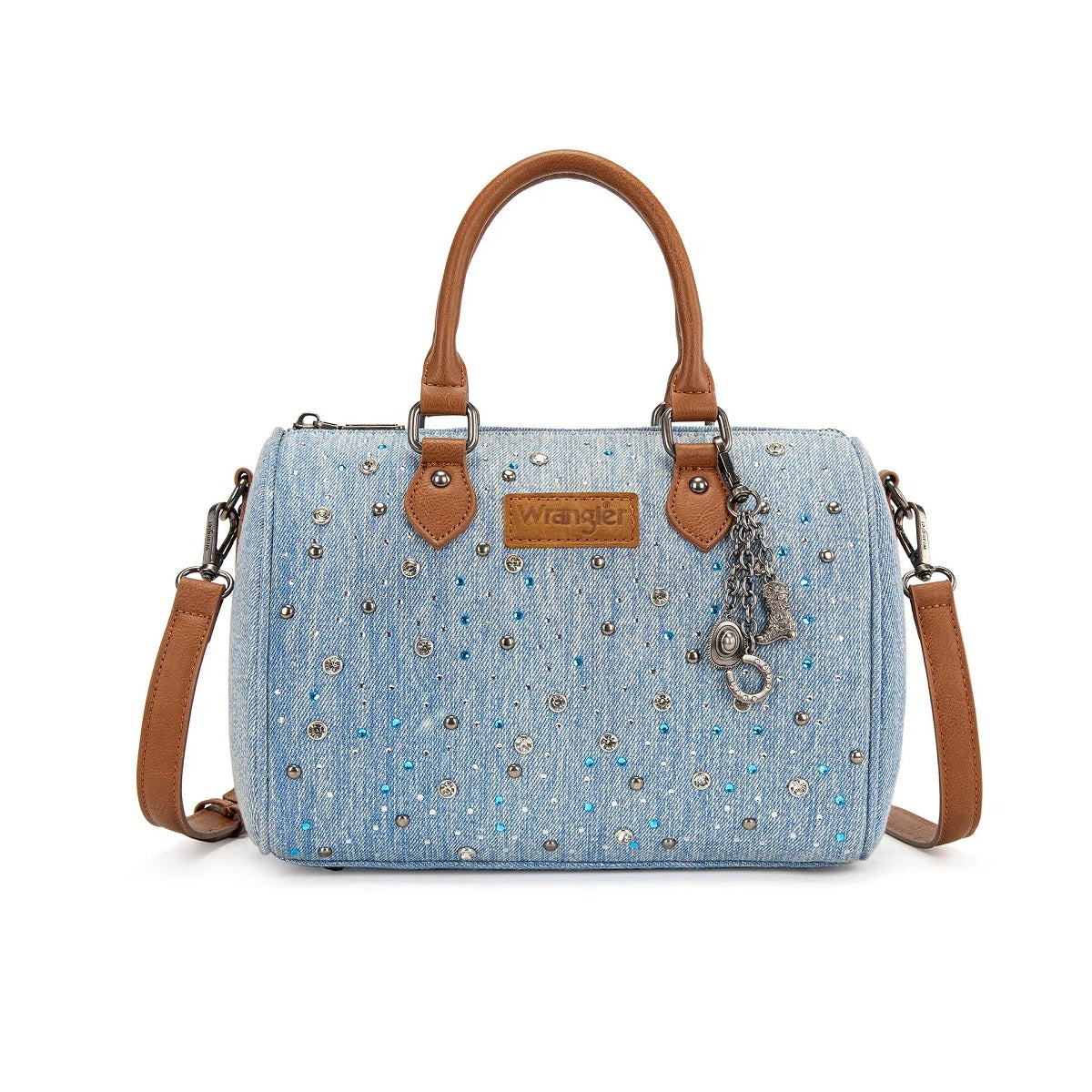 Wrangler Western Rhinestone Denim Boston Bag