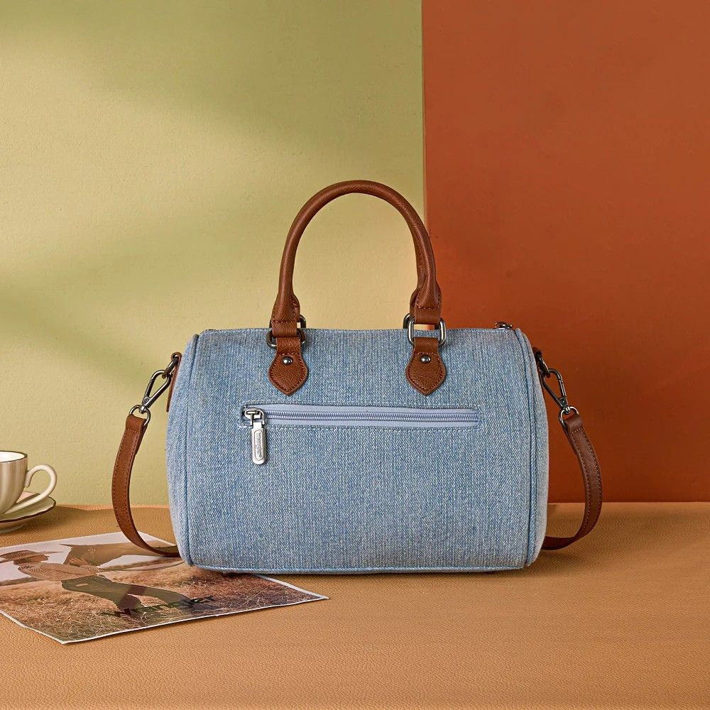 Wrangler Western Rhinestone Denim Boston Bag