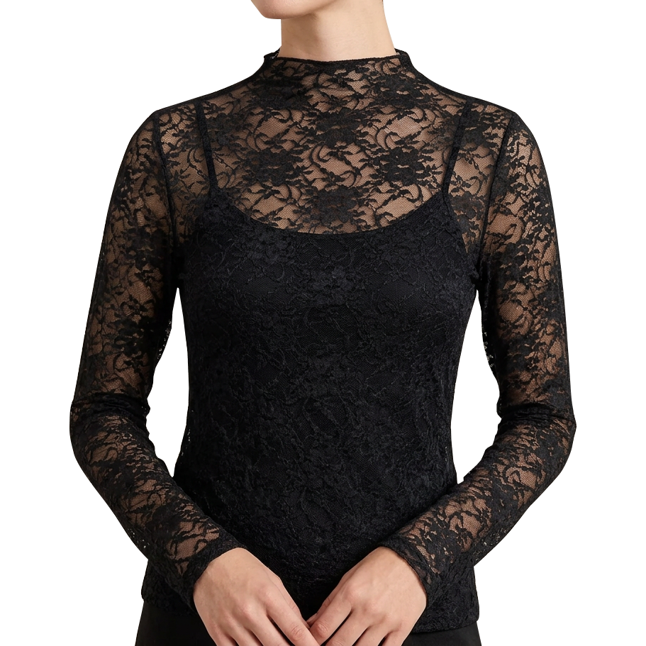 Women's Sheer Floral Lace Top