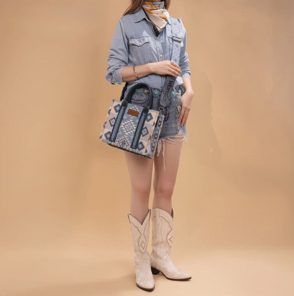 Southwestern Print Small Canvas Tote