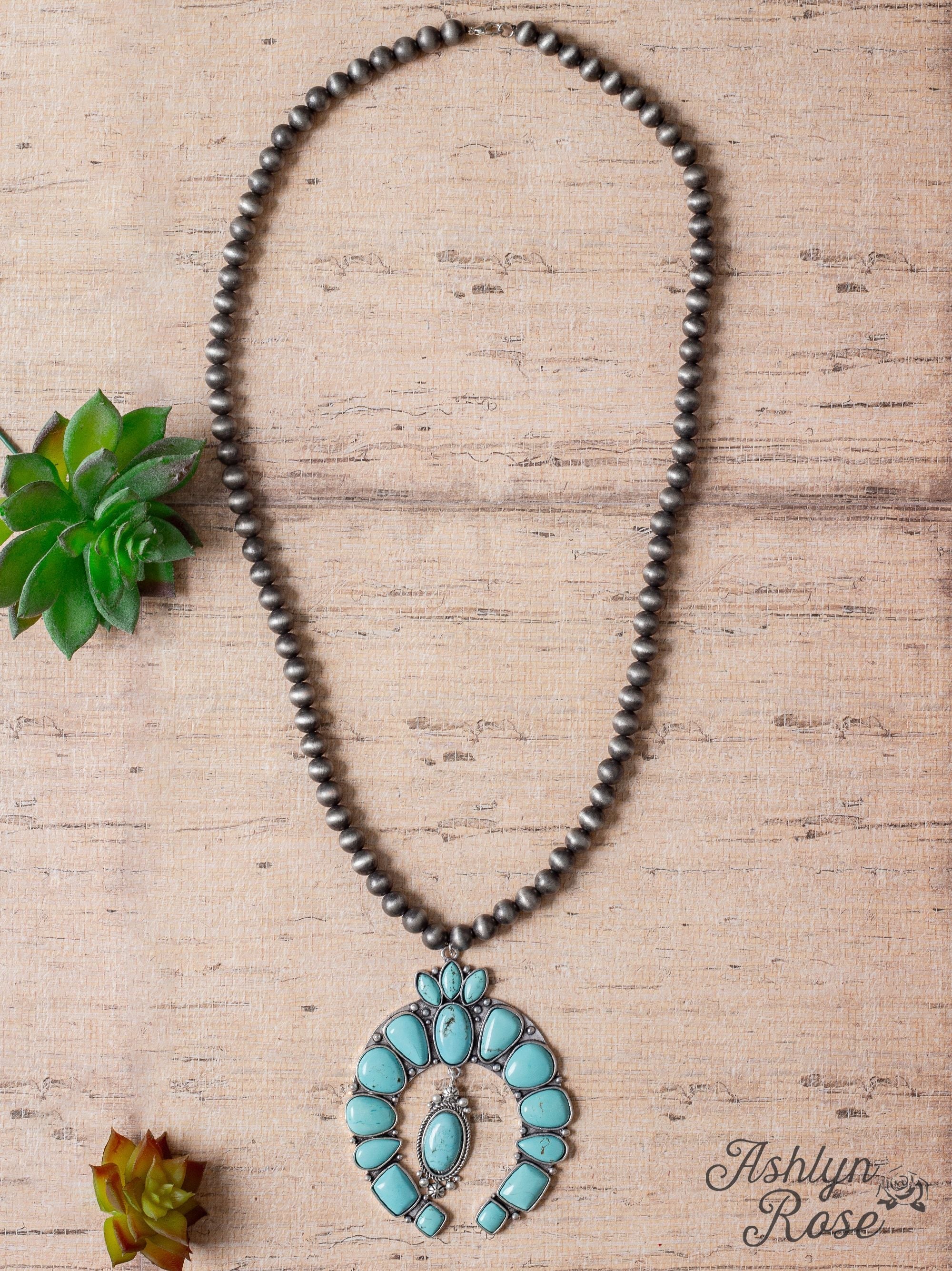 Squash Blossom Turquoise Statment Necklace