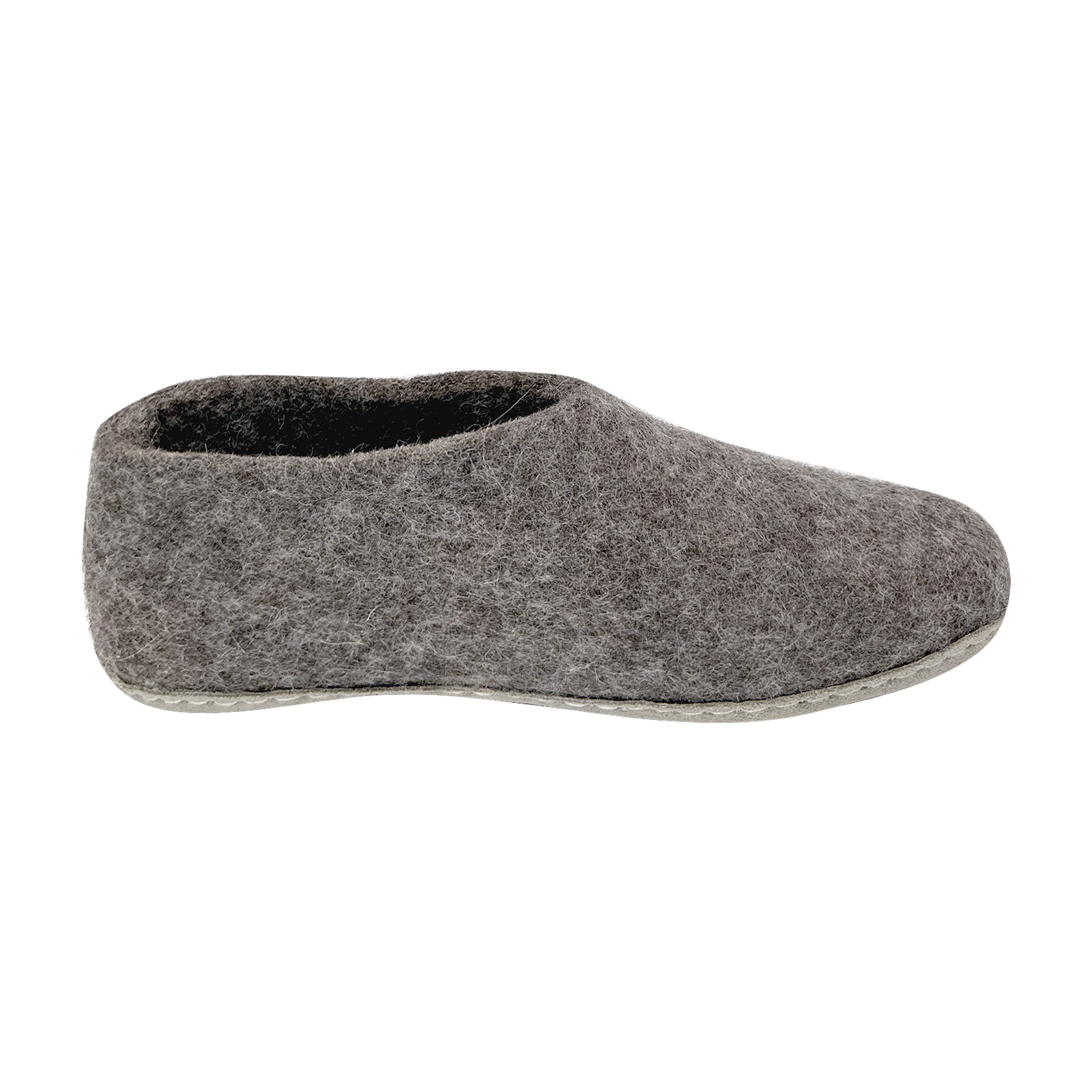 Felted Wool Ankle Slippers with Leather Outsoles for Men Women LOW 39