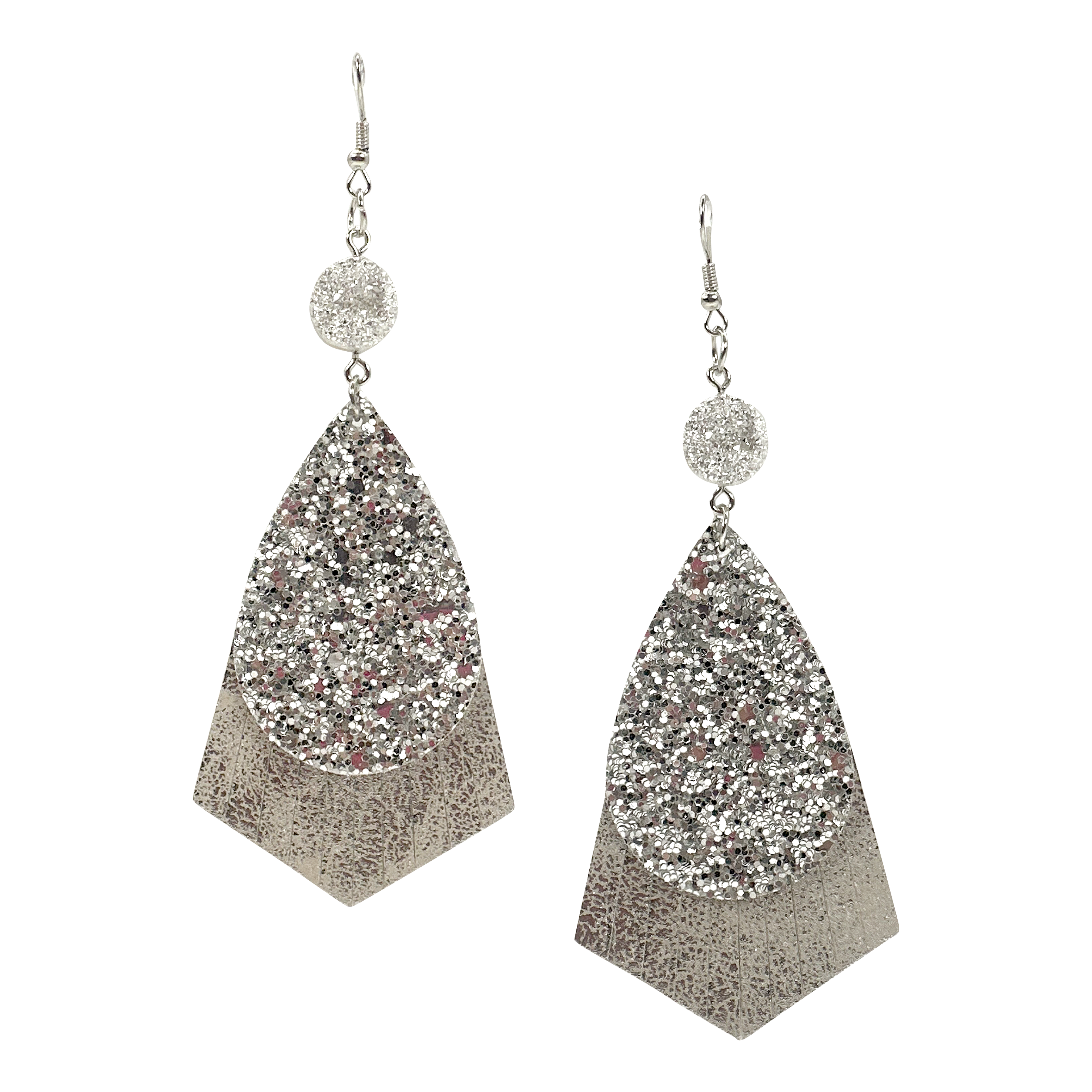 Party Cowgirl Fringe Teardrop Glitter Earrings