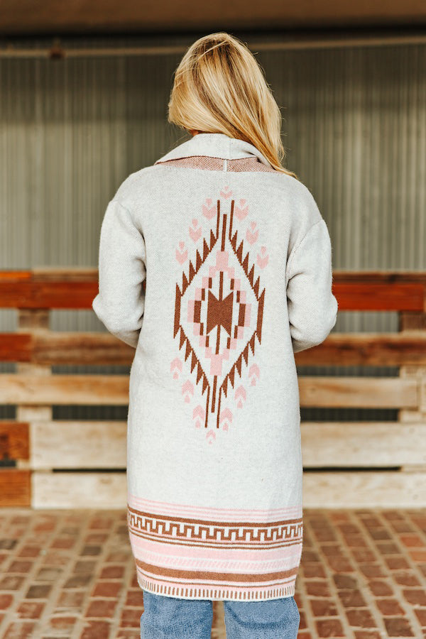 Women's Western Aztec Knitted Cardigan Sweater