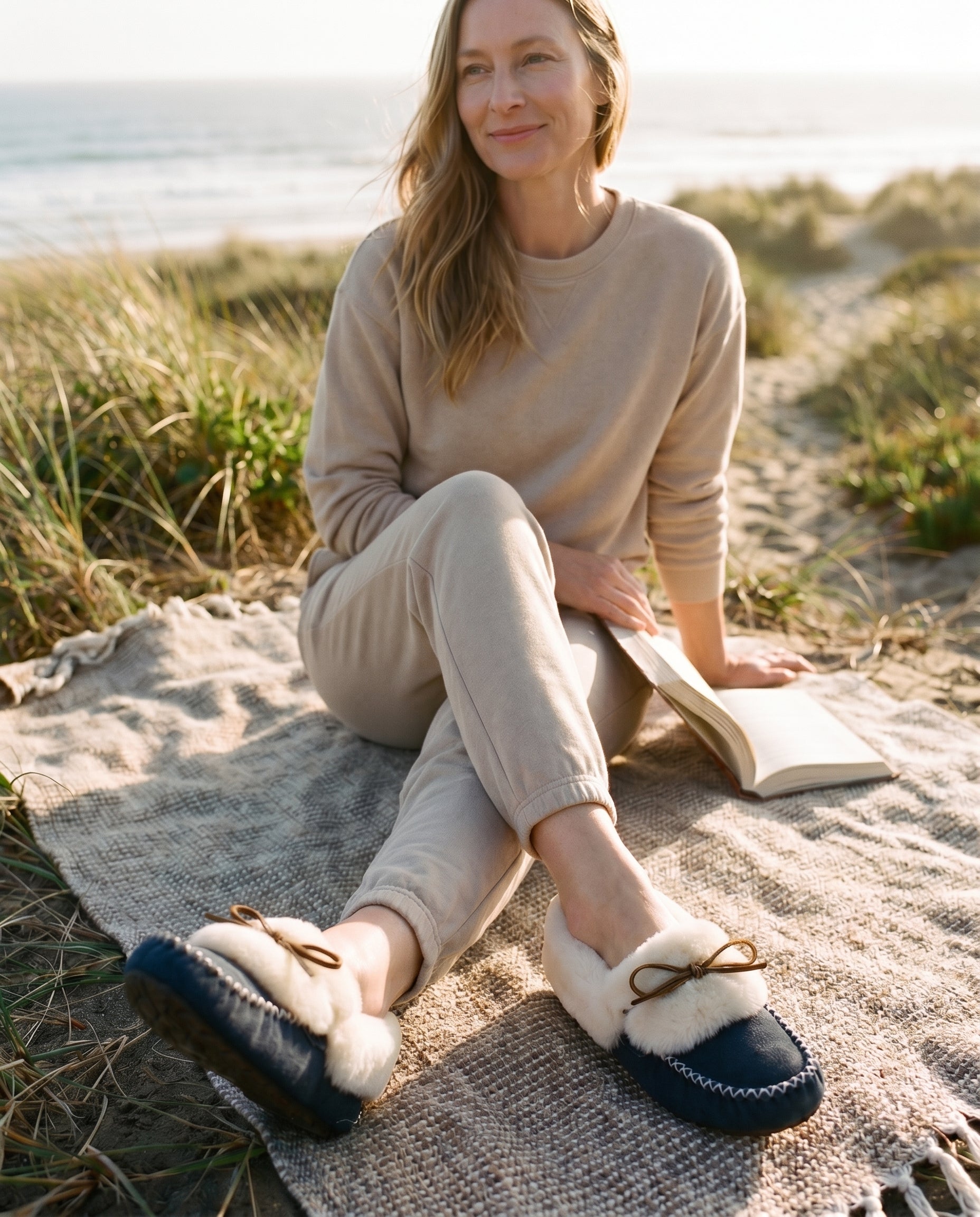 Lynette Women's Lined Suede Slippers, on FINAL CLEARANCE