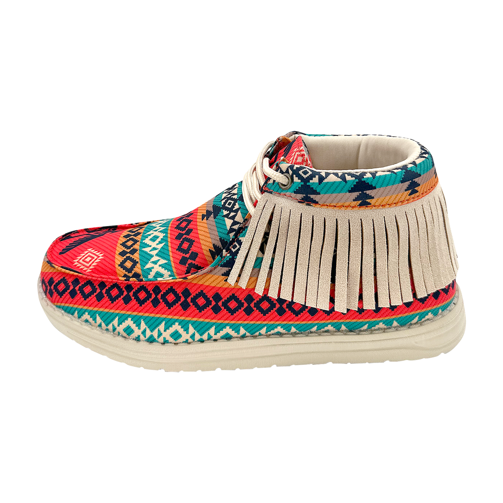 Women's Western Maverick Fringed Ankle Moccasin Shoes