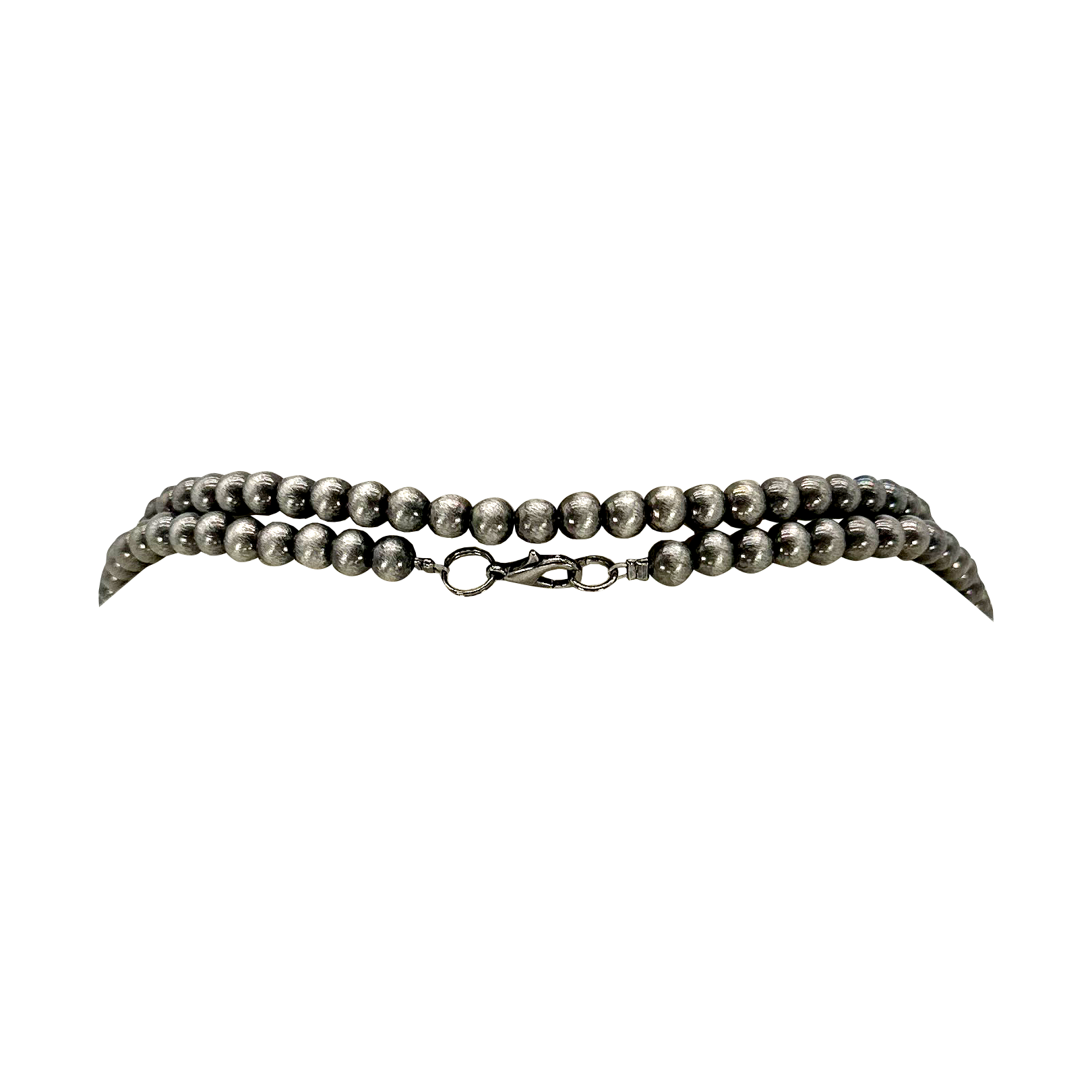 Navajo Pearl Long Silver-Tone Bead Necklace