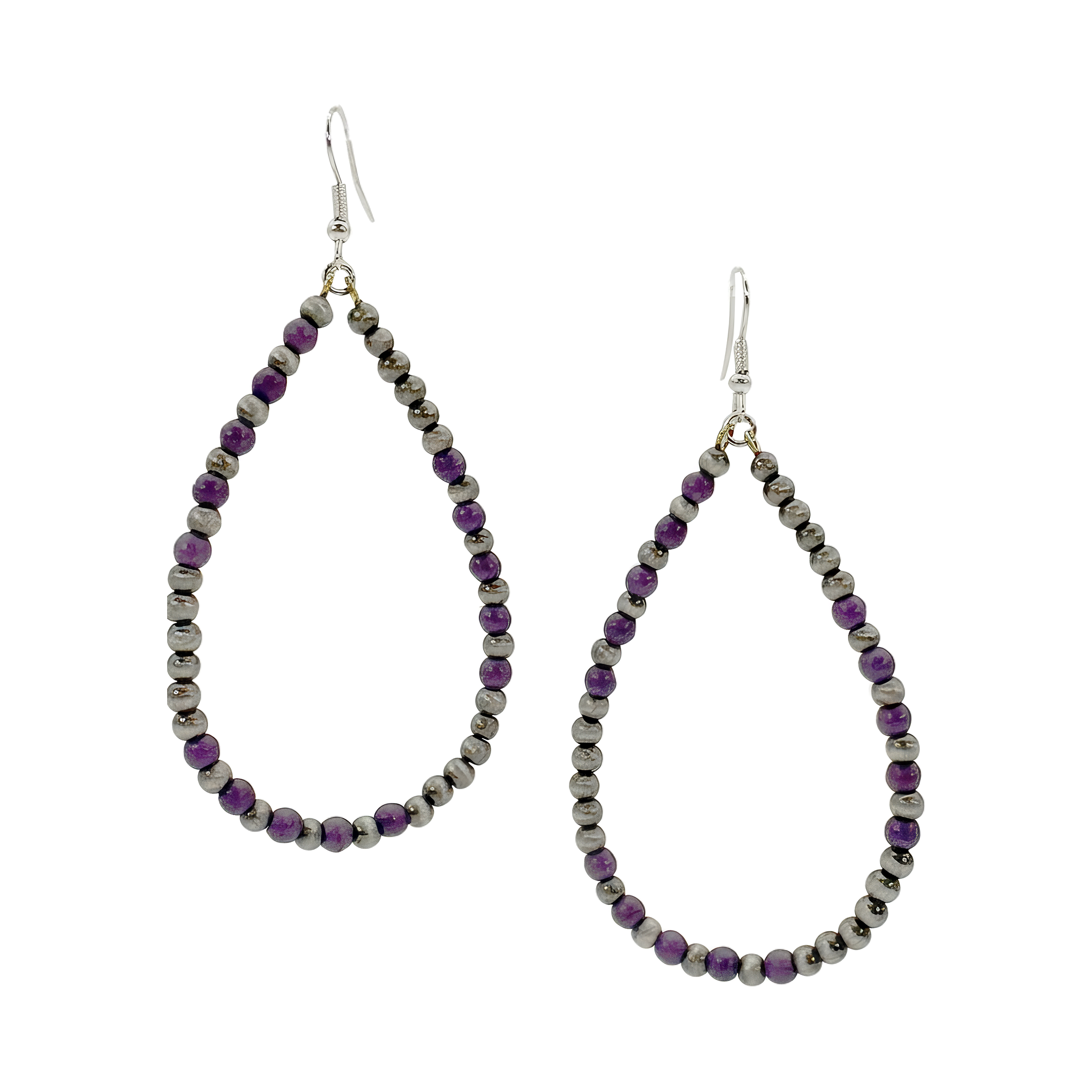 Navajo Pearl Beaded Teardrop Earrings