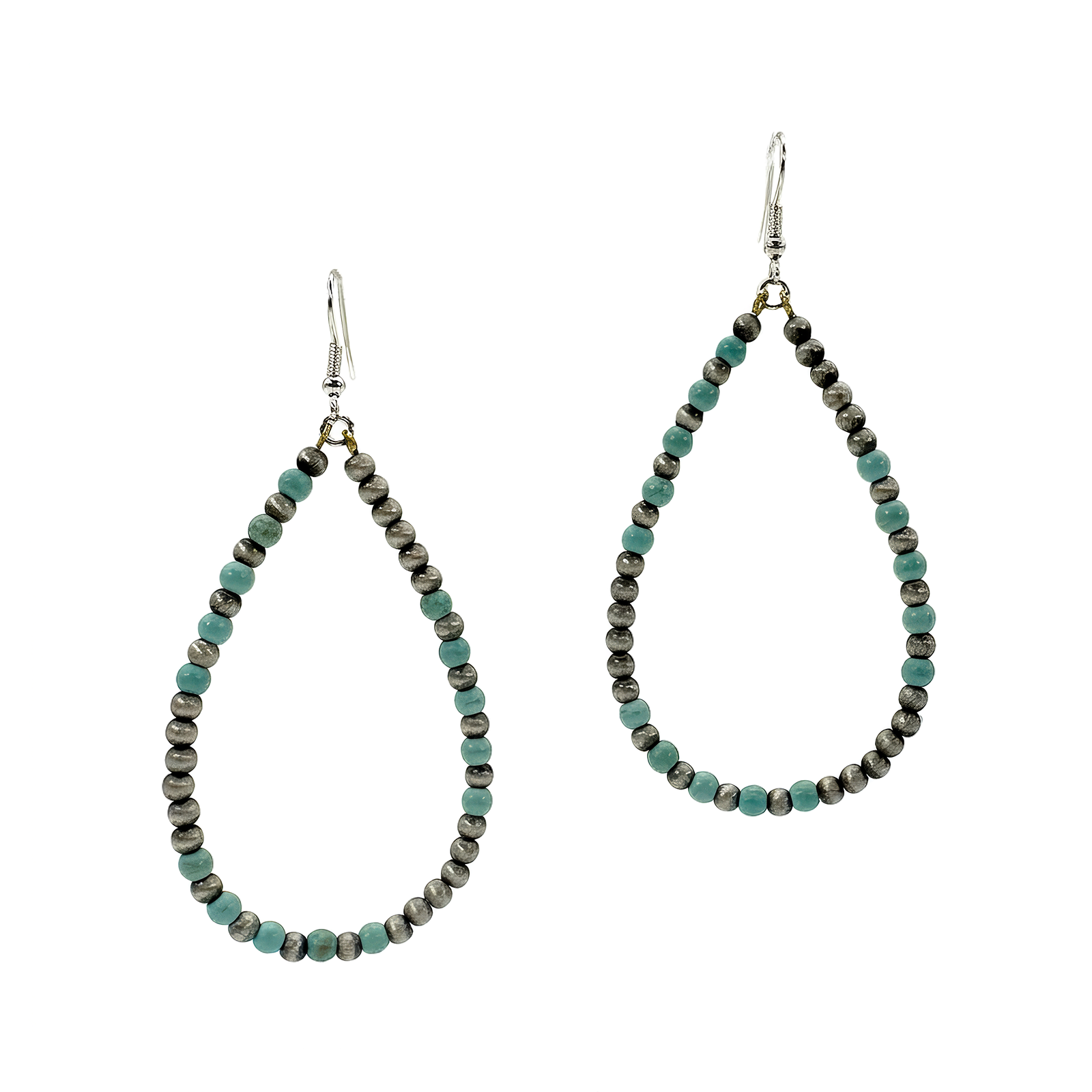Navajo Pearl Beaded Teardrop Earrings