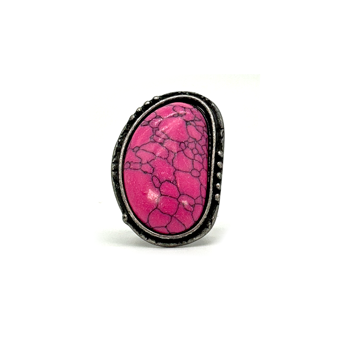 Silver Oval Adjustable Turquoise Ring
