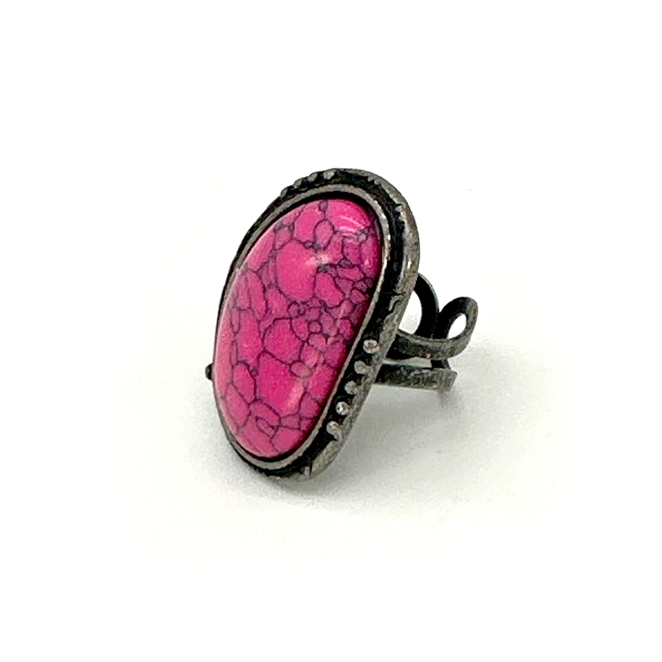 Silver Oval Adjustable Turquoise Ring